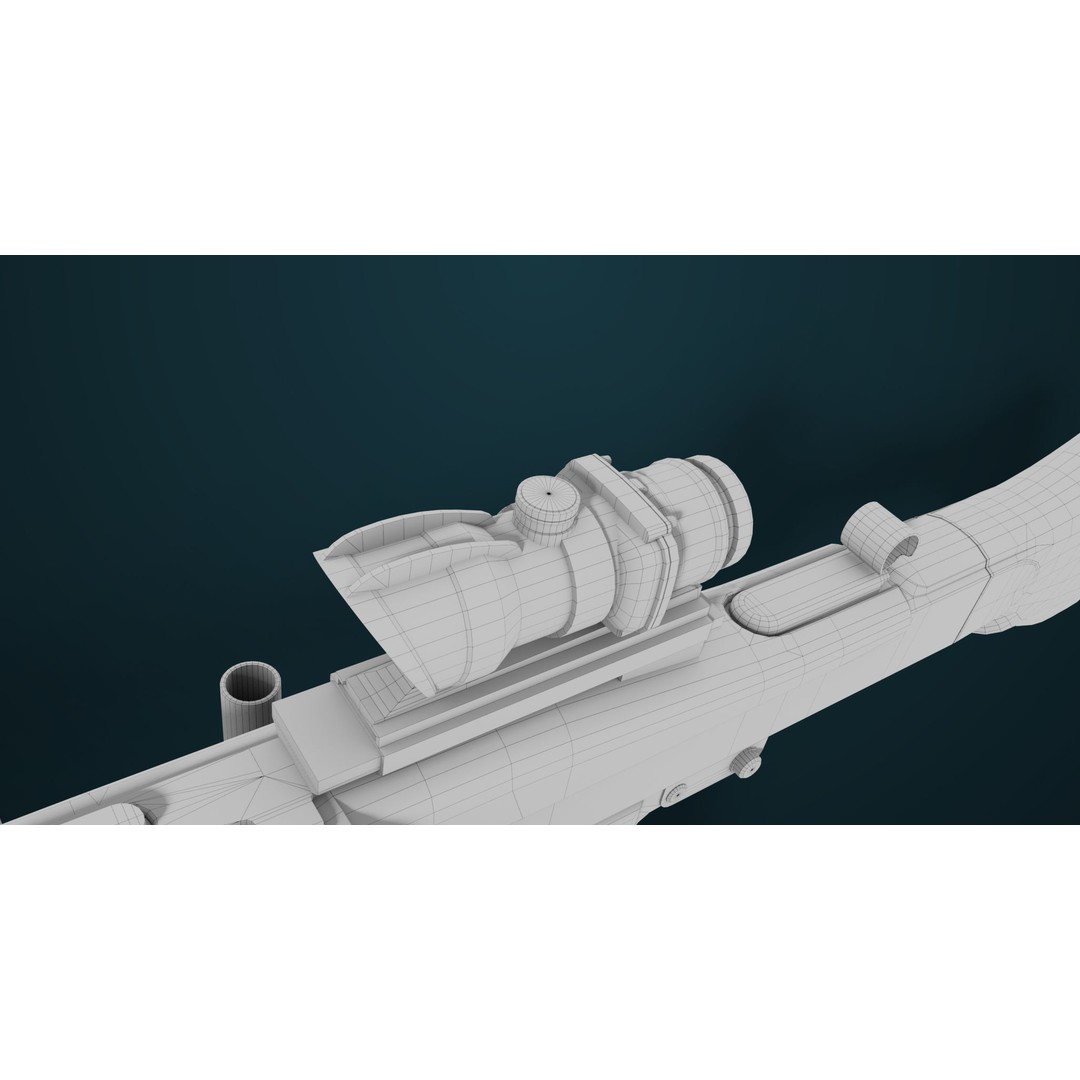 Machine Gun 08 3D Model – Low Poly PBR Game Asset, FBX, Unity, UE - View 52