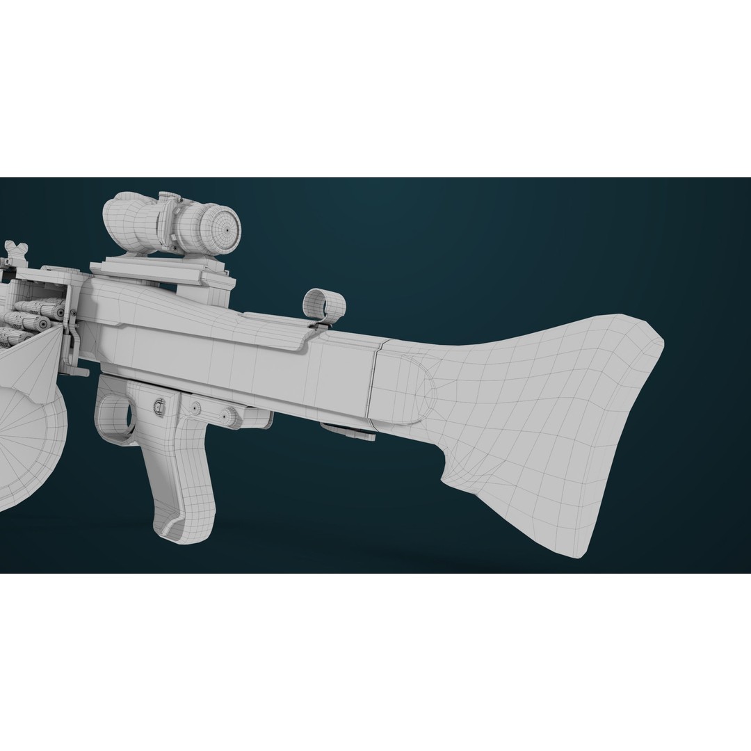 Machine Gun 08 3D Model – Low Poly PBR Game Asset, FBX, Unity, UE - View 56