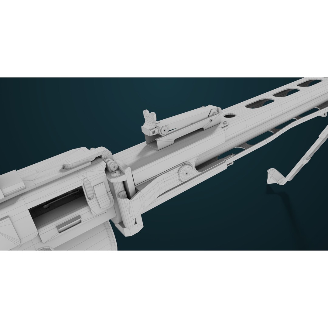 Machine Gun 08 3D Model – Low Poly PBR Game Asset, FBX, Unity, UE - View 57