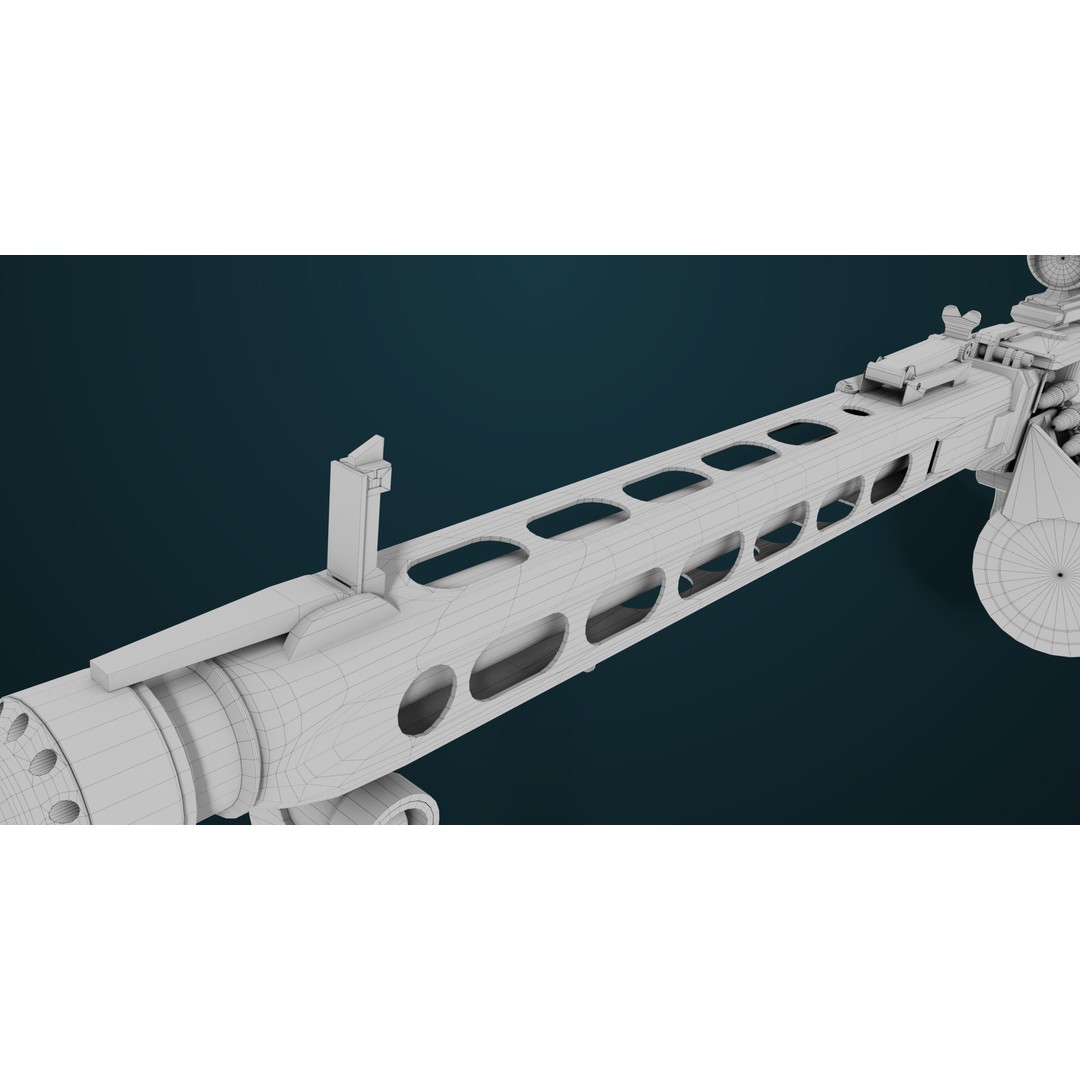 Machine Gun 08 3D Model – Low Poly PBR Game Asset, FBX, Unity, UE - View 58