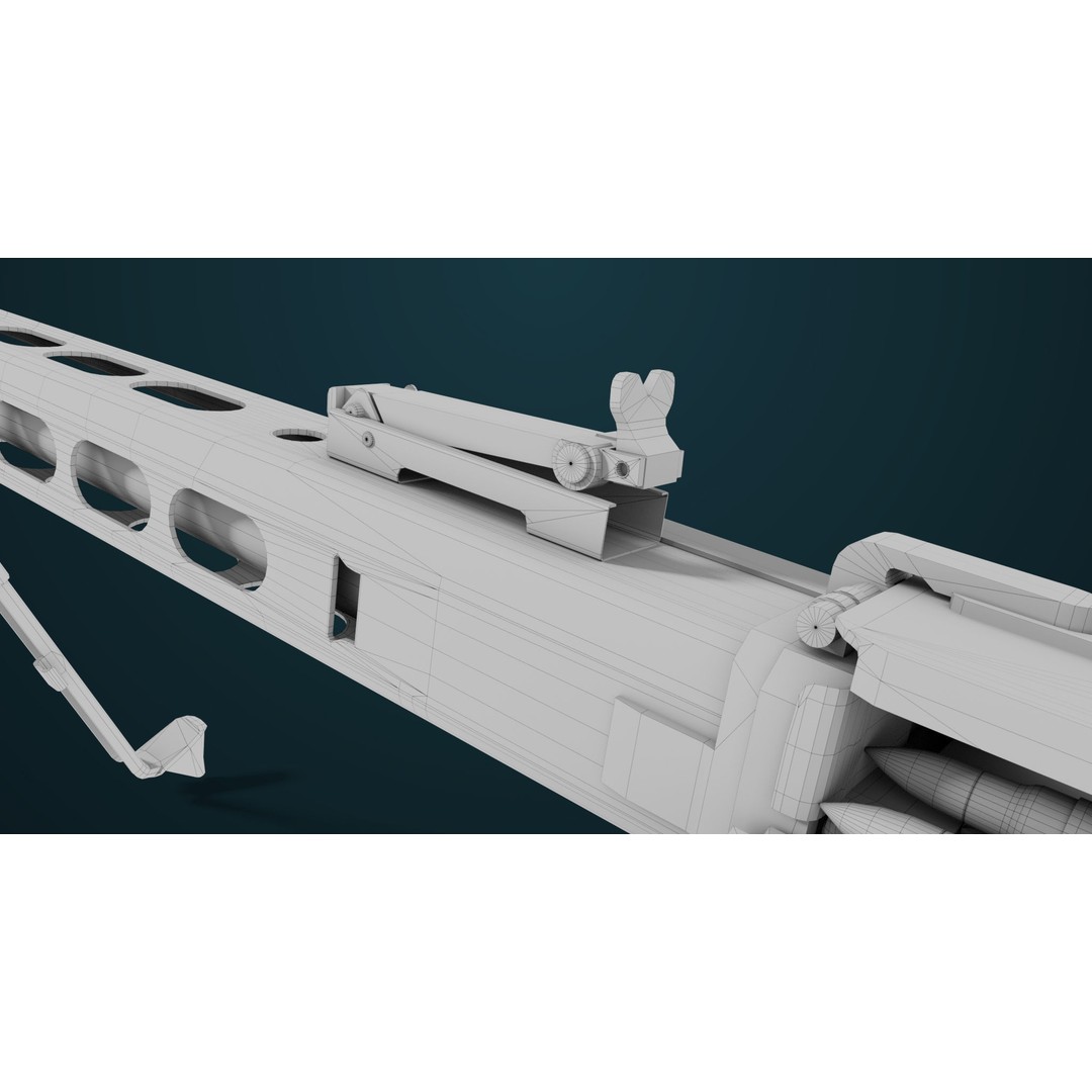 Machine Gun 08 3D Model – Low Poly PBR Game Asset, FBX, Unity, UE - View 59
