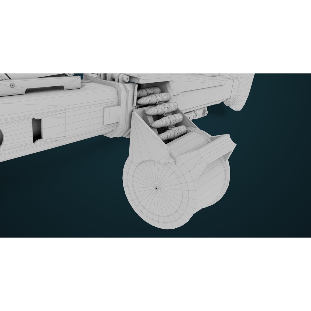 Machine Gun 08 3D Model – Low Poly PBR Game Asset, FBX, Unity, UE - View 61