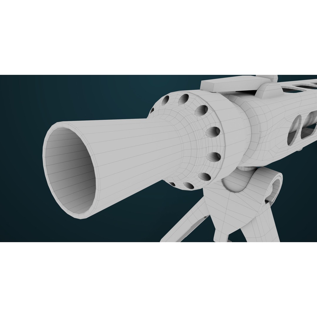 Machine Gun 08 3D Model – Low Poly PBR Game Asset, FBX, Unity, UE - View 62