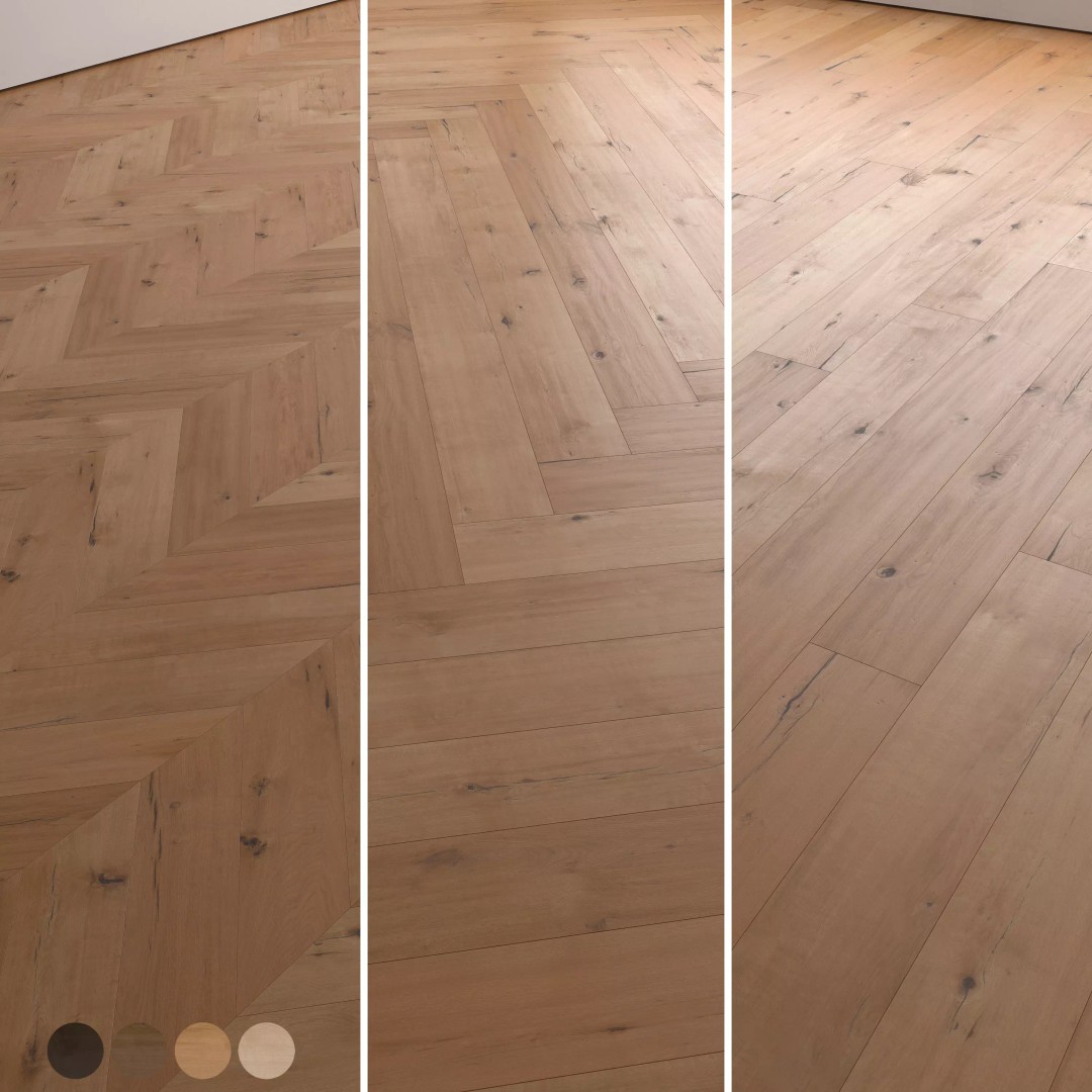 Wood Floor 3D Model – Parquet Textures, PBR, FBX, OBJ - View 2