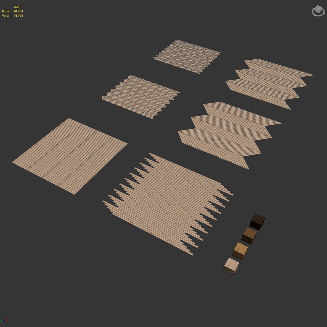Wood Floor 3D Model – Parquet Textures, PBR, FBX, OBJ - View 9