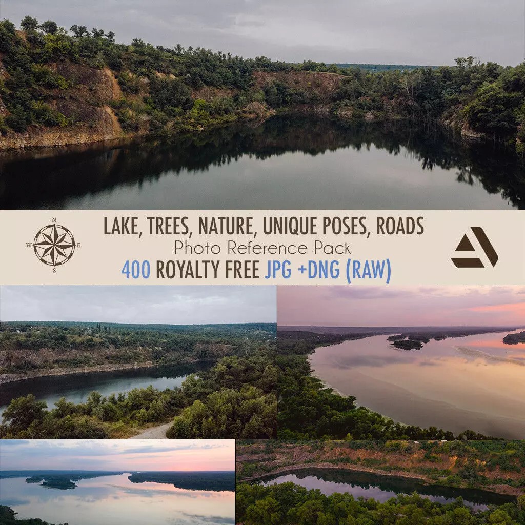 Big Lake Trees Photo Reference Pack – Unique Nature Textures, JPG/DNG - View 2