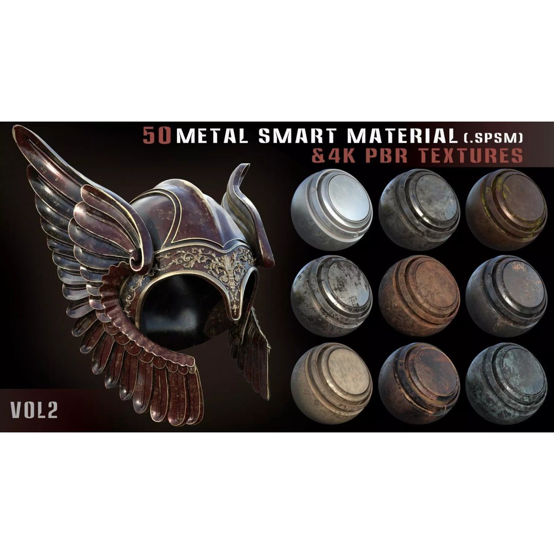 Metal Smart Materials Bundle – 194 PBR Textures for Game Assets - View 3