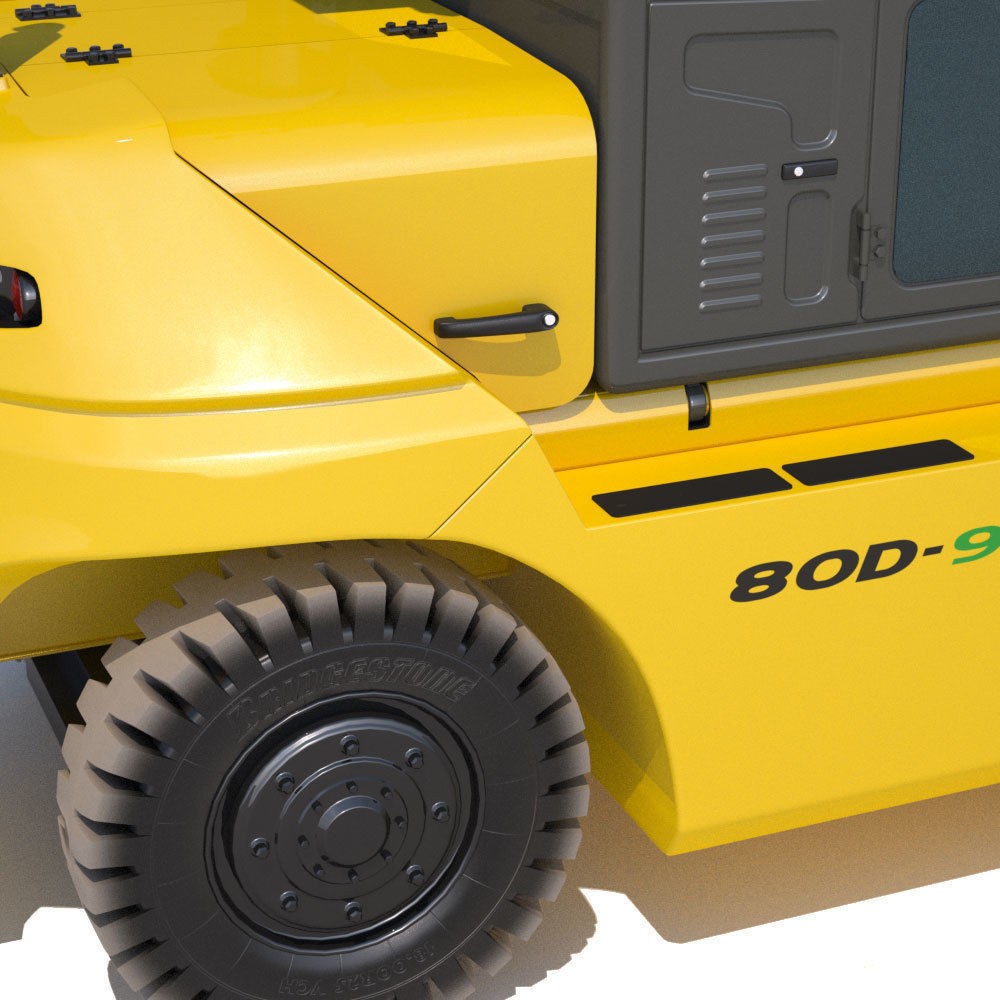 Hyundai 80D-9 Forklift Truck 3D Model – High Poly Game Asset, FBX