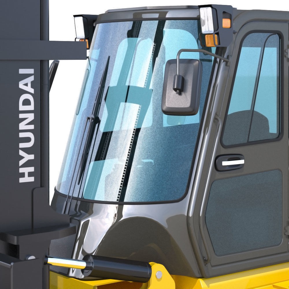 Hyundai 80D-9 Forklift Truck 3D Model – High Poly Game Asset, FBX - View 13