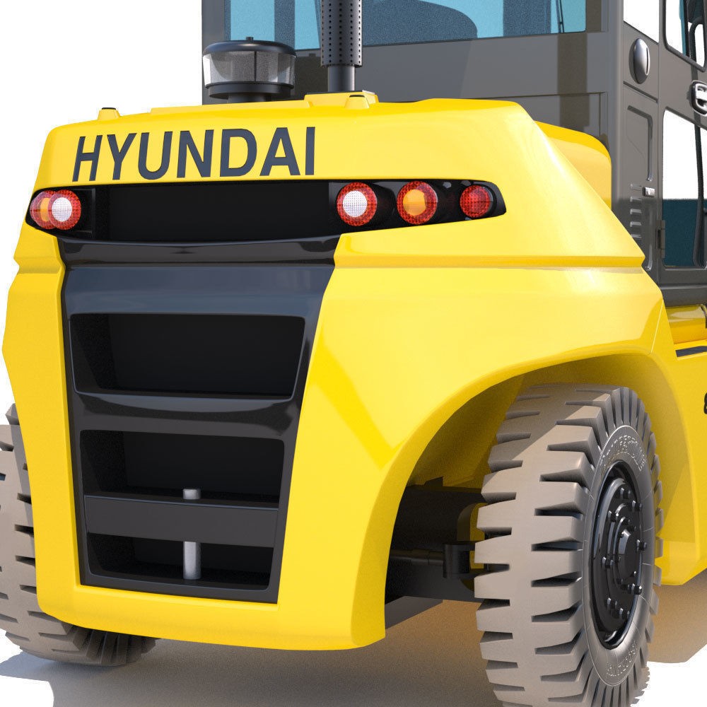 Hyundai 80D-9 Forklift Truck 3D Model – High Poly Game Asset, FBX - View 18