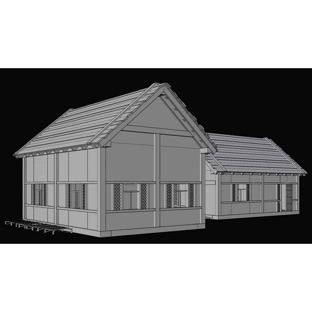 Medieval Village Houses 3D Model – Low Poly Game Ready Asset, PBR - View 21