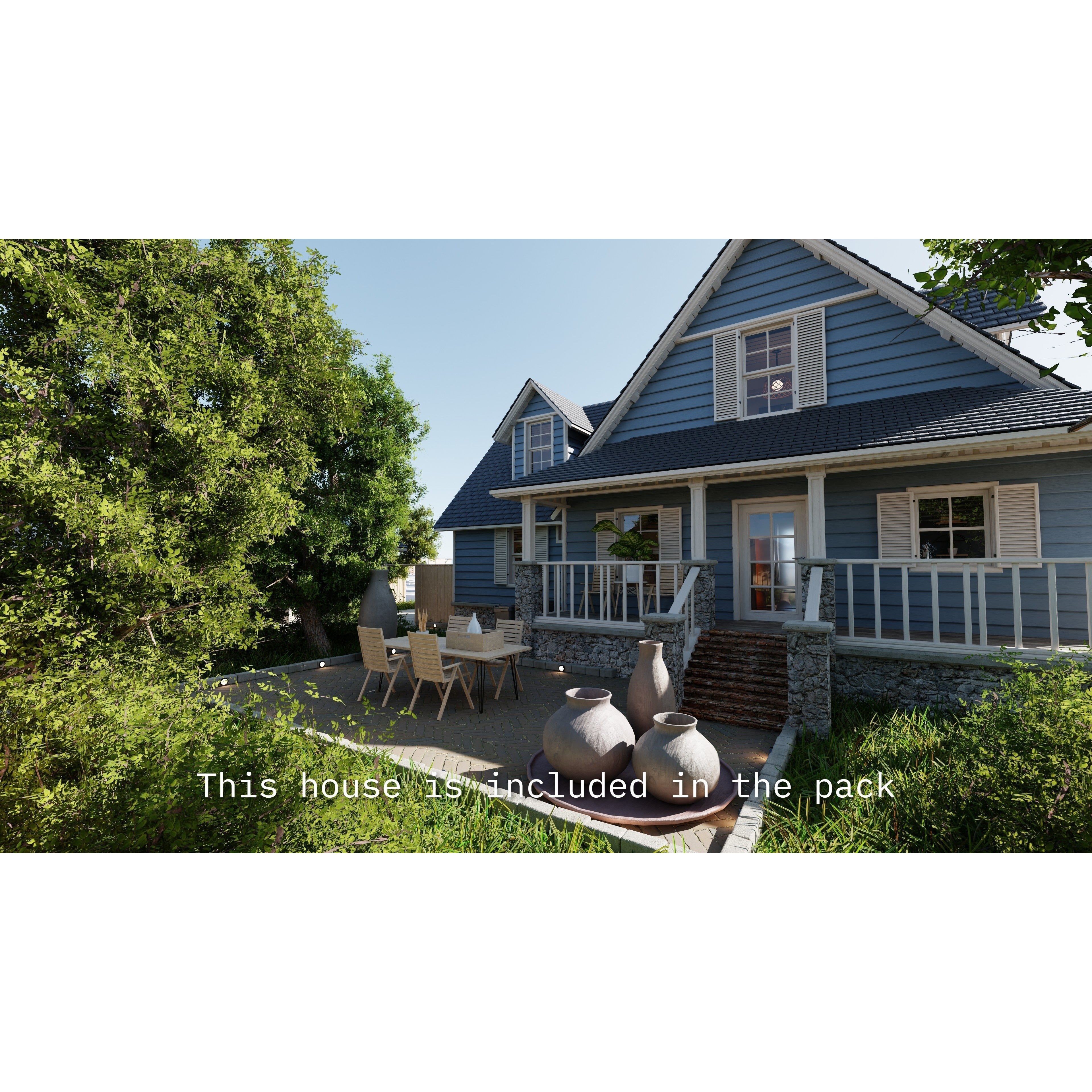 Modular Suburban House Creation Tool - Low-Poly Game-Ready 3D Model