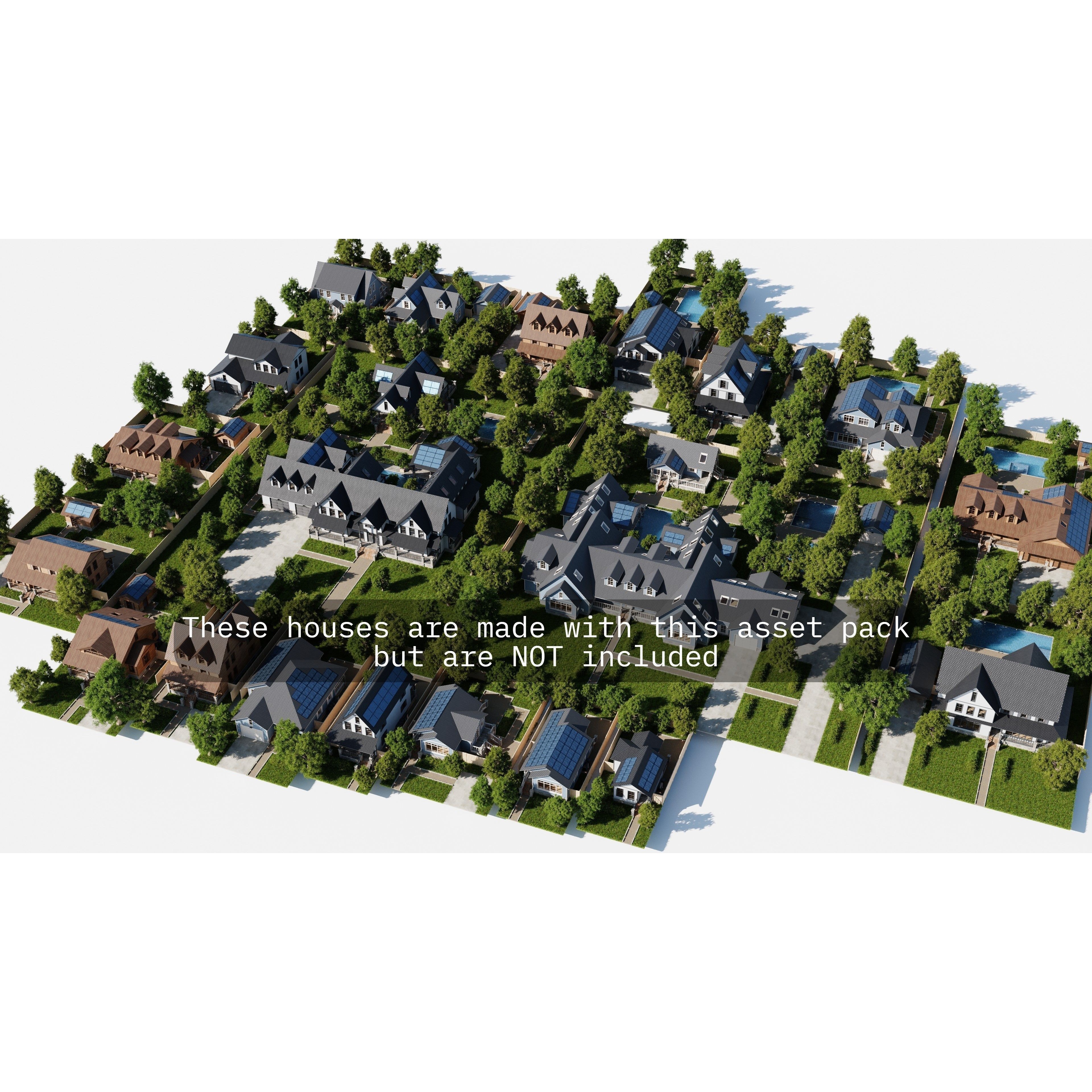 Modular Suburban House Creation Tool - Low-Poly Game-Ready 3D Model - View 11