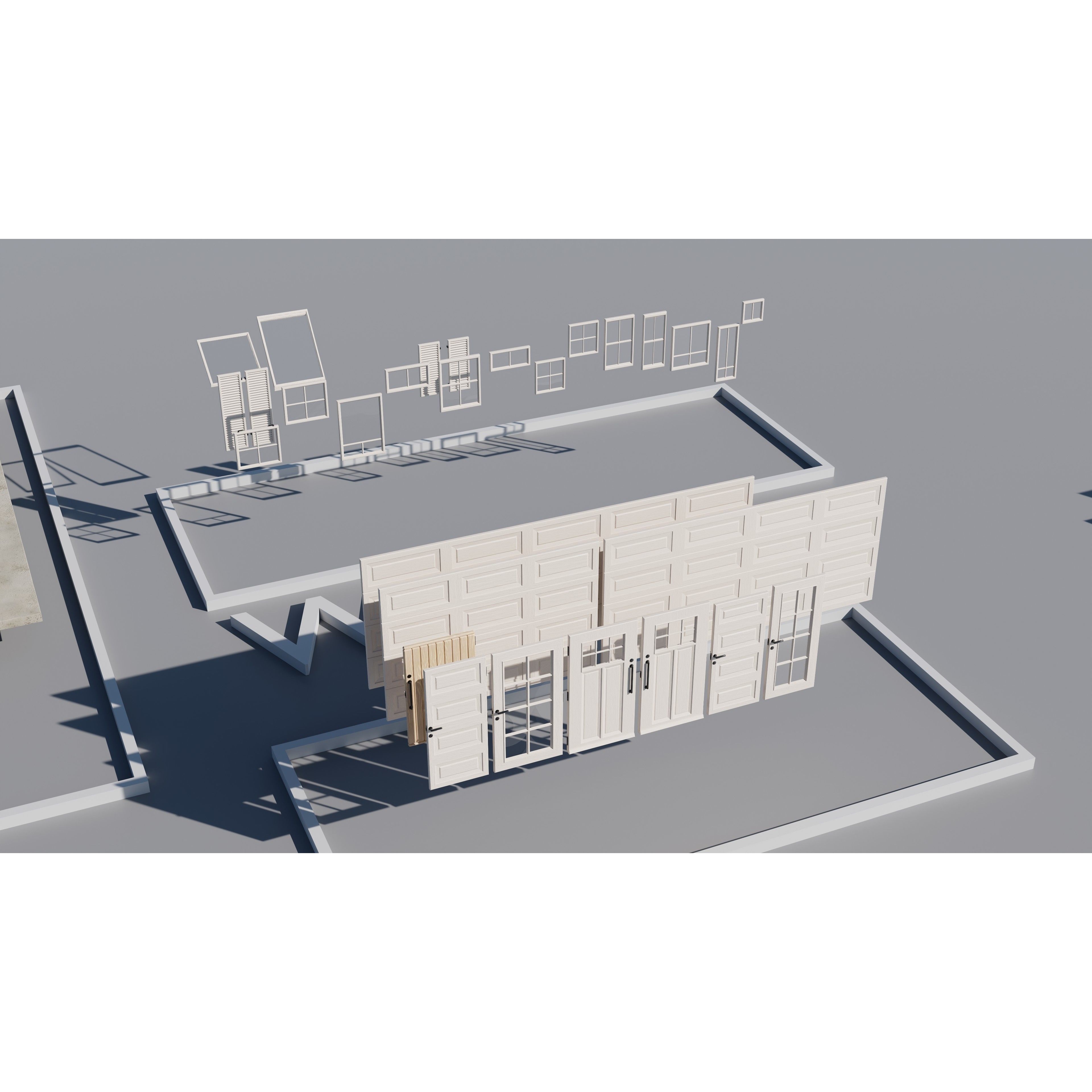 Modular Suburban House Creation Tool - Low-Poly Game-Ready 3D Model - View 15