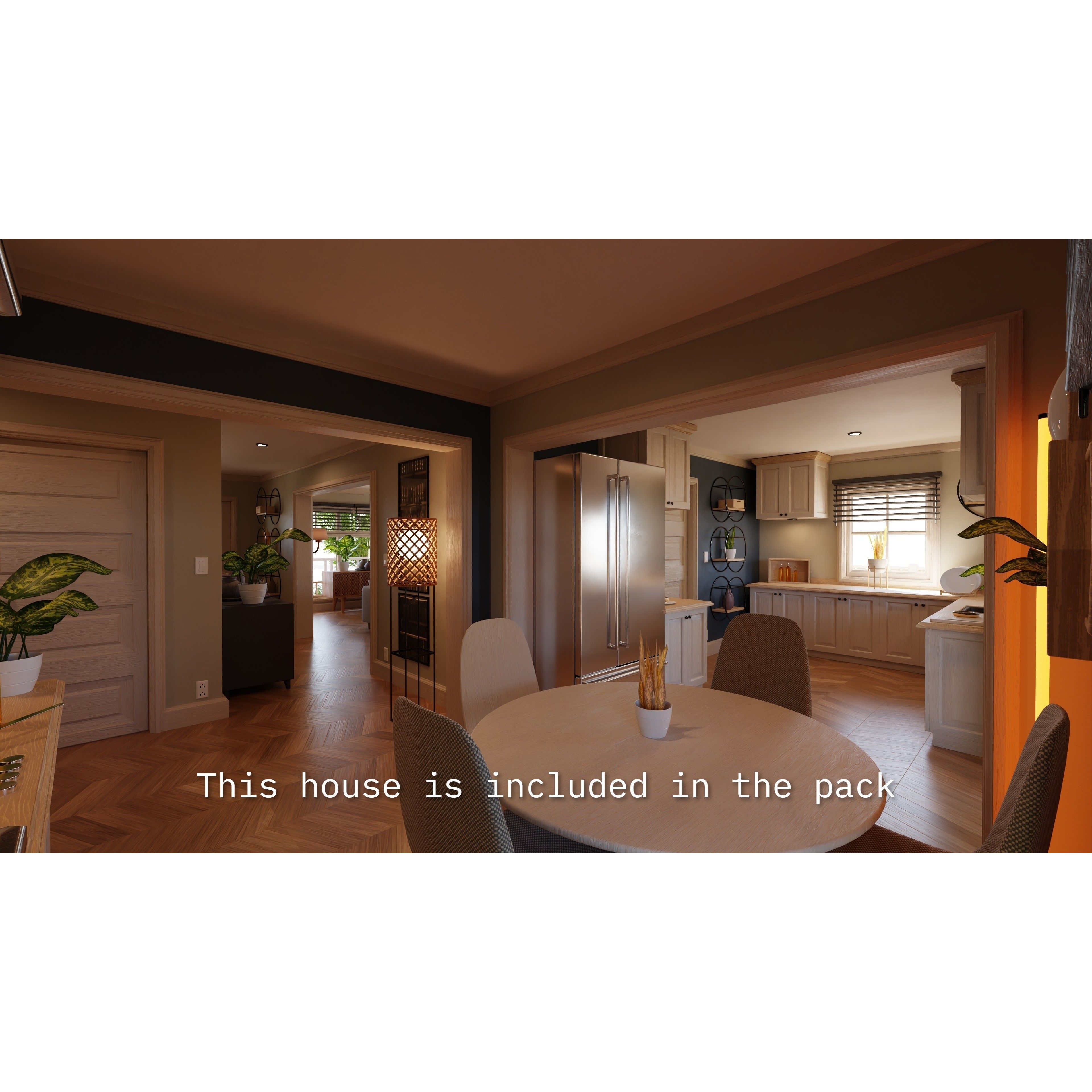 Modular Suburban House Creation Tool - Low-Poly Game-Ready 3D Model - View 17