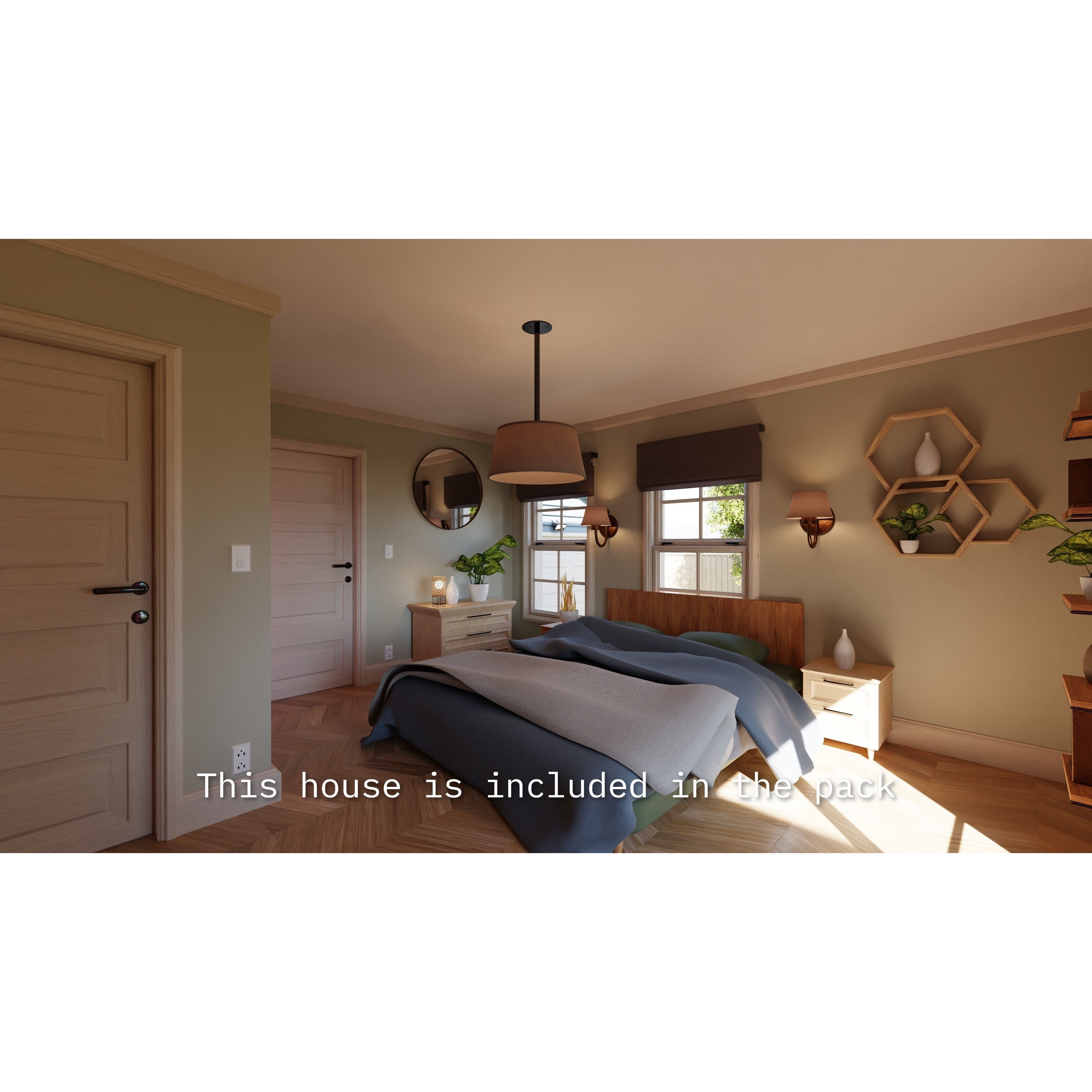 Modular Suburban House Creation Tool - Low-Poly Game-Ready 3D Model - View 18