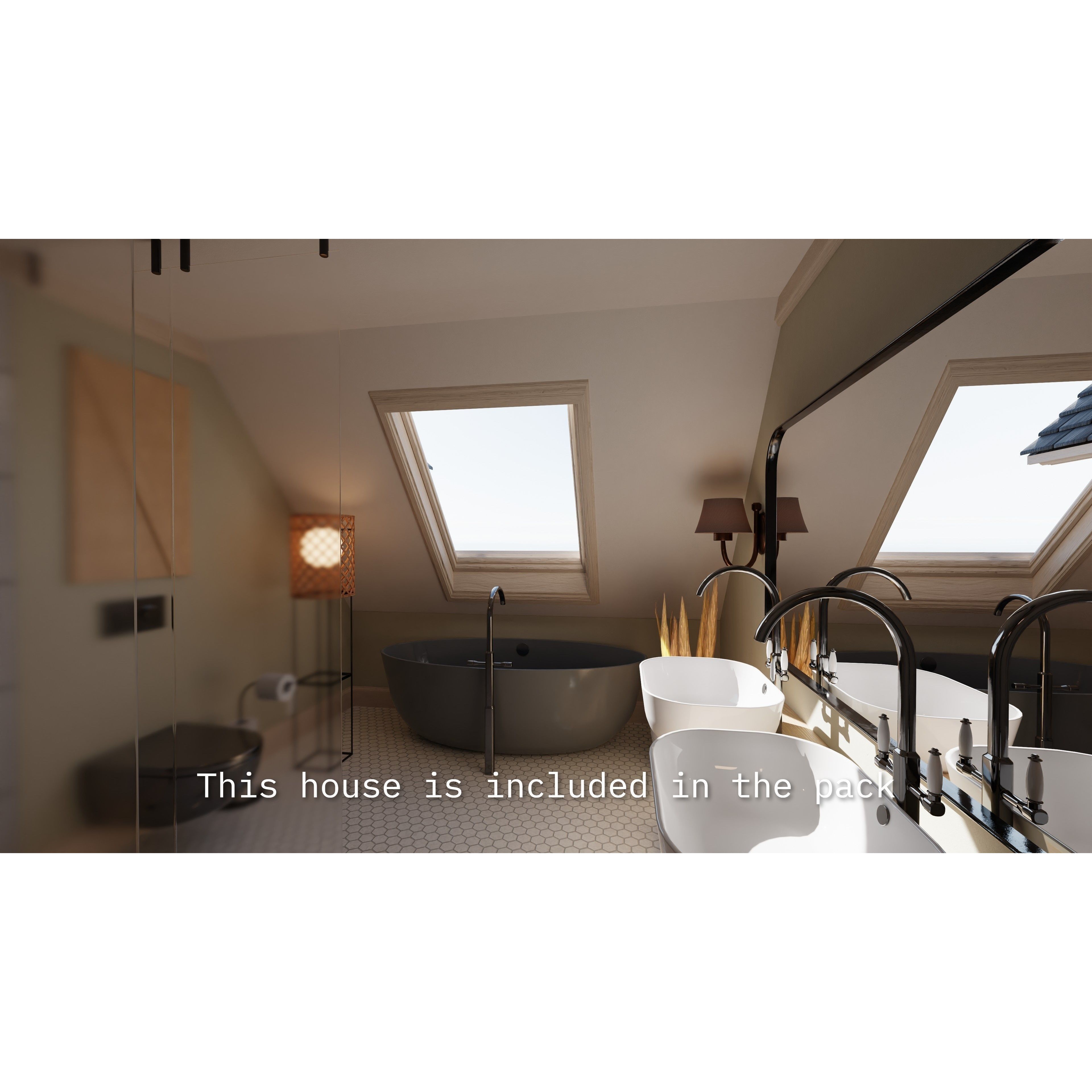 Modular Suburban House Creation Tool - Low-Poly Game-Ready 3D Model - View 19