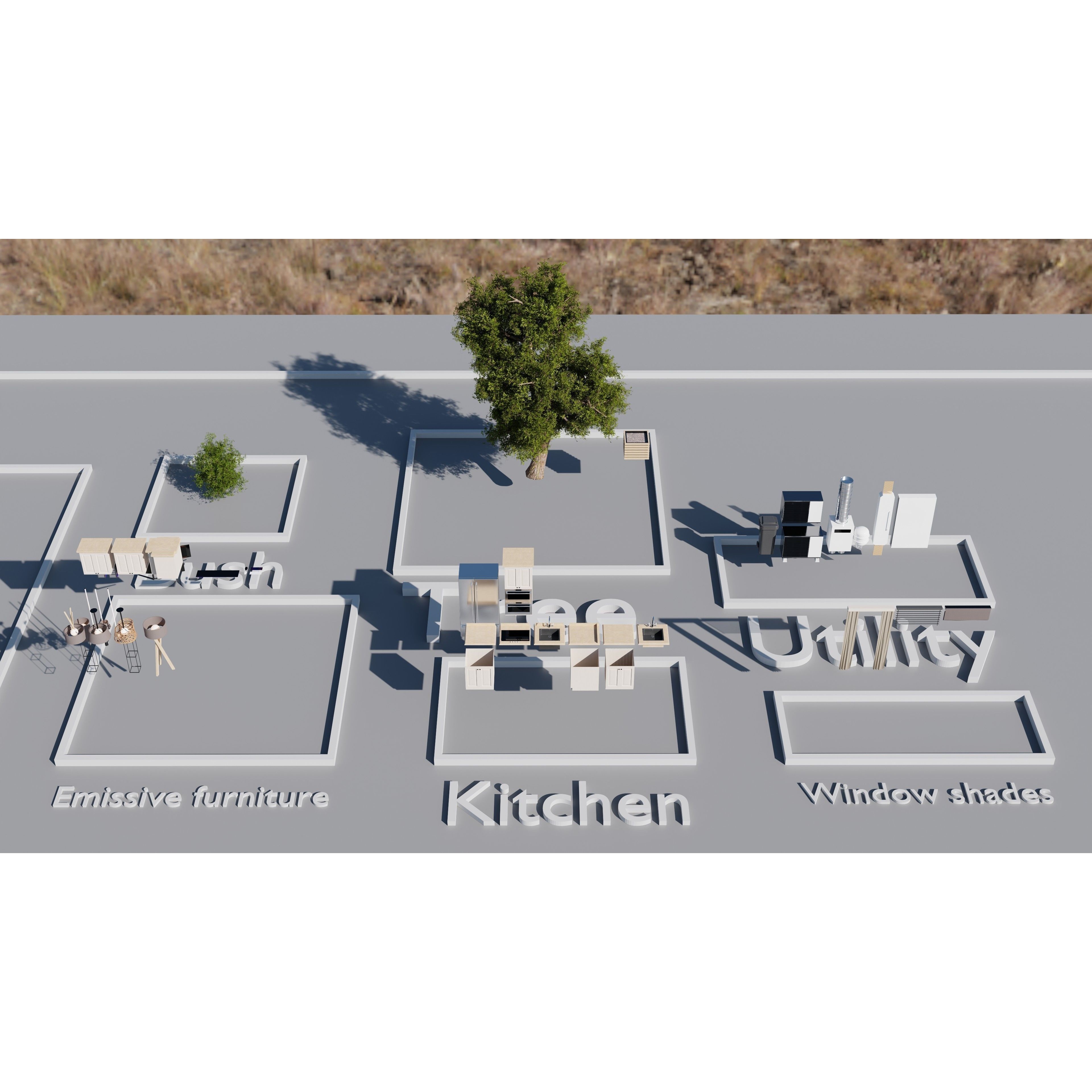 Modular Suburban House Creation Tool - Low-Poly Game-Ready 3D Model - View 21