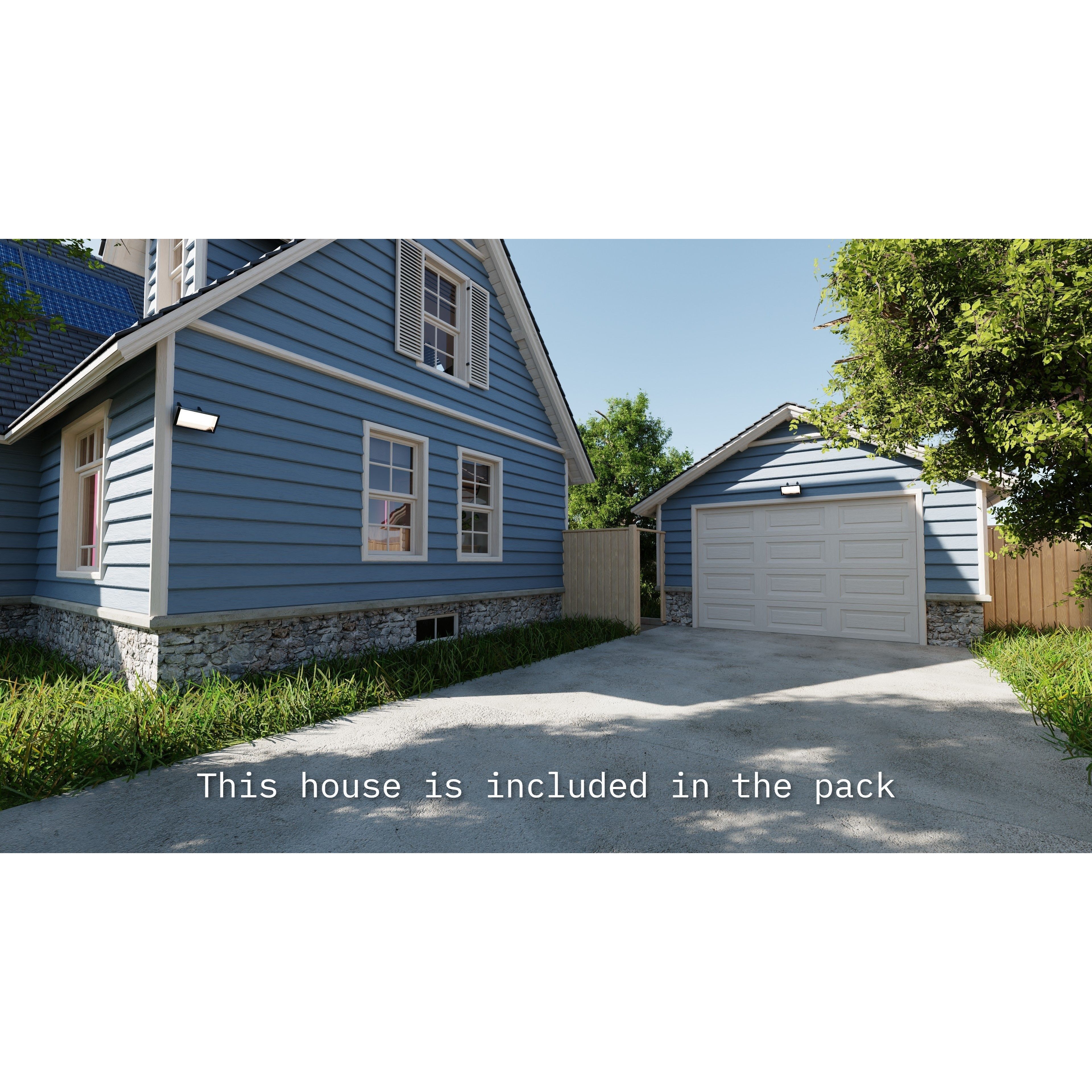 Modular Suburban House Creation Tool - Low-Poly Game-Ready 3D Model - View 23