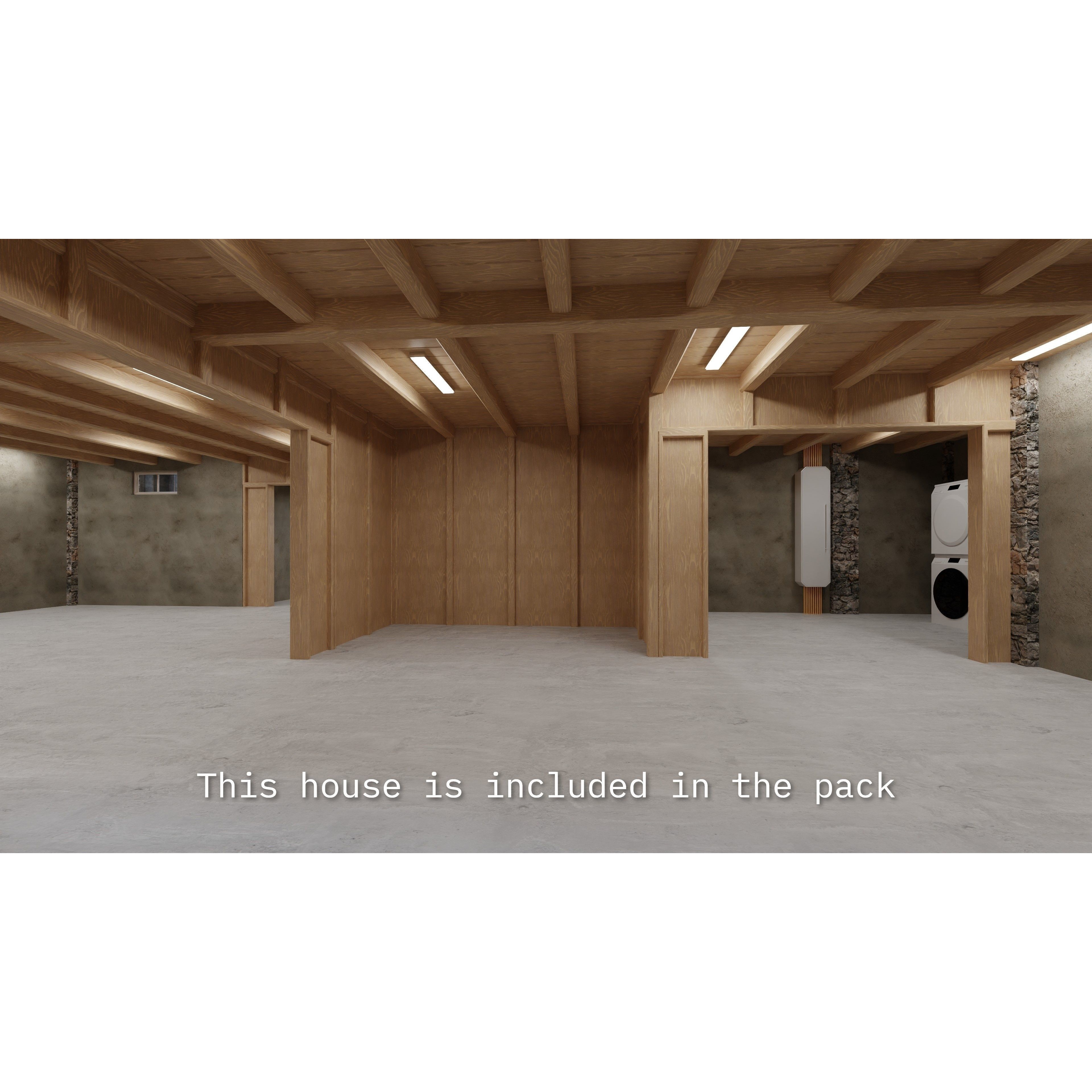 Modular Suburban House Creation Tool - Low-Poly Game-Ready 3D Model - View 24