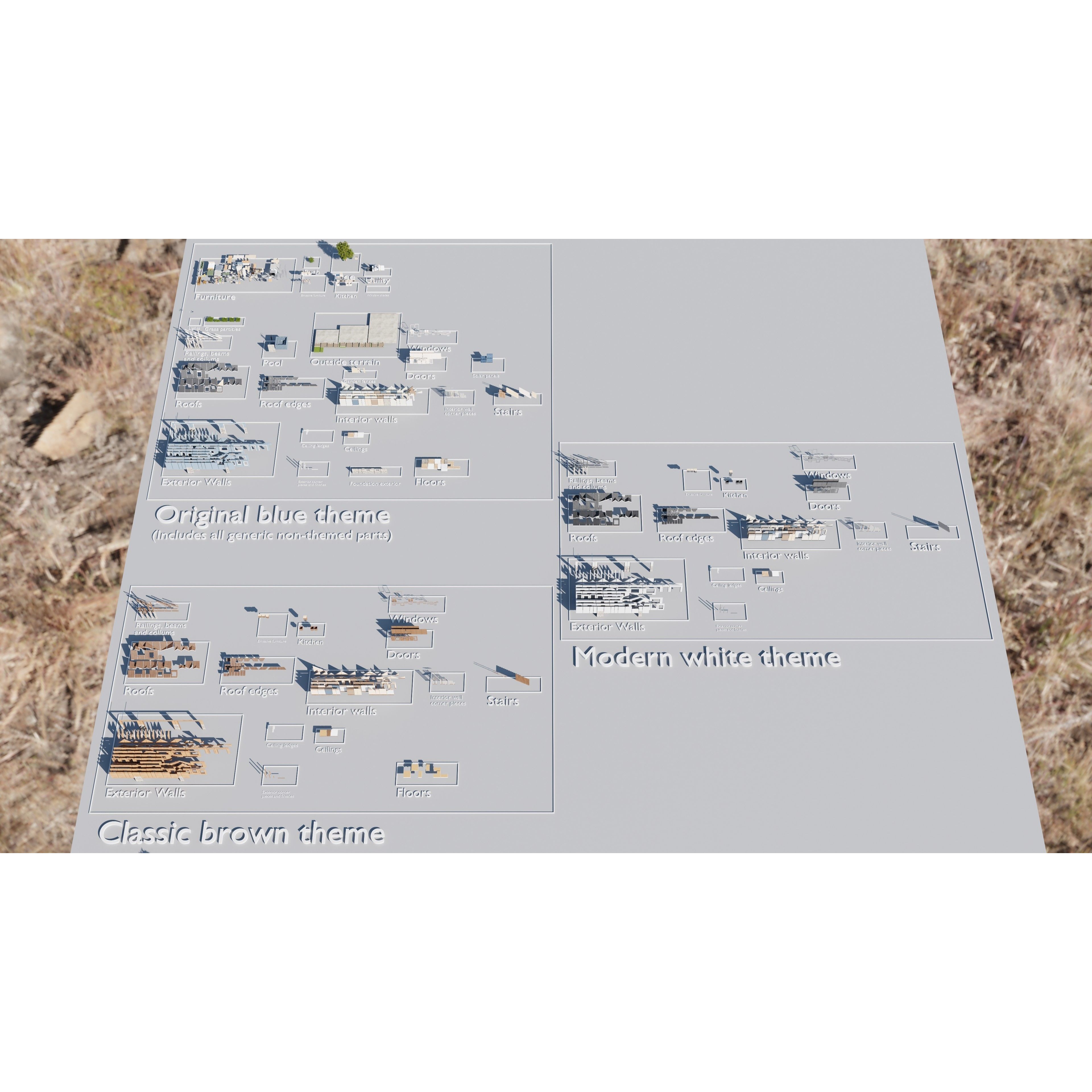 Modular Suburban House Creation Tool - Low-Poly Game-Ready 3D Model - View 5