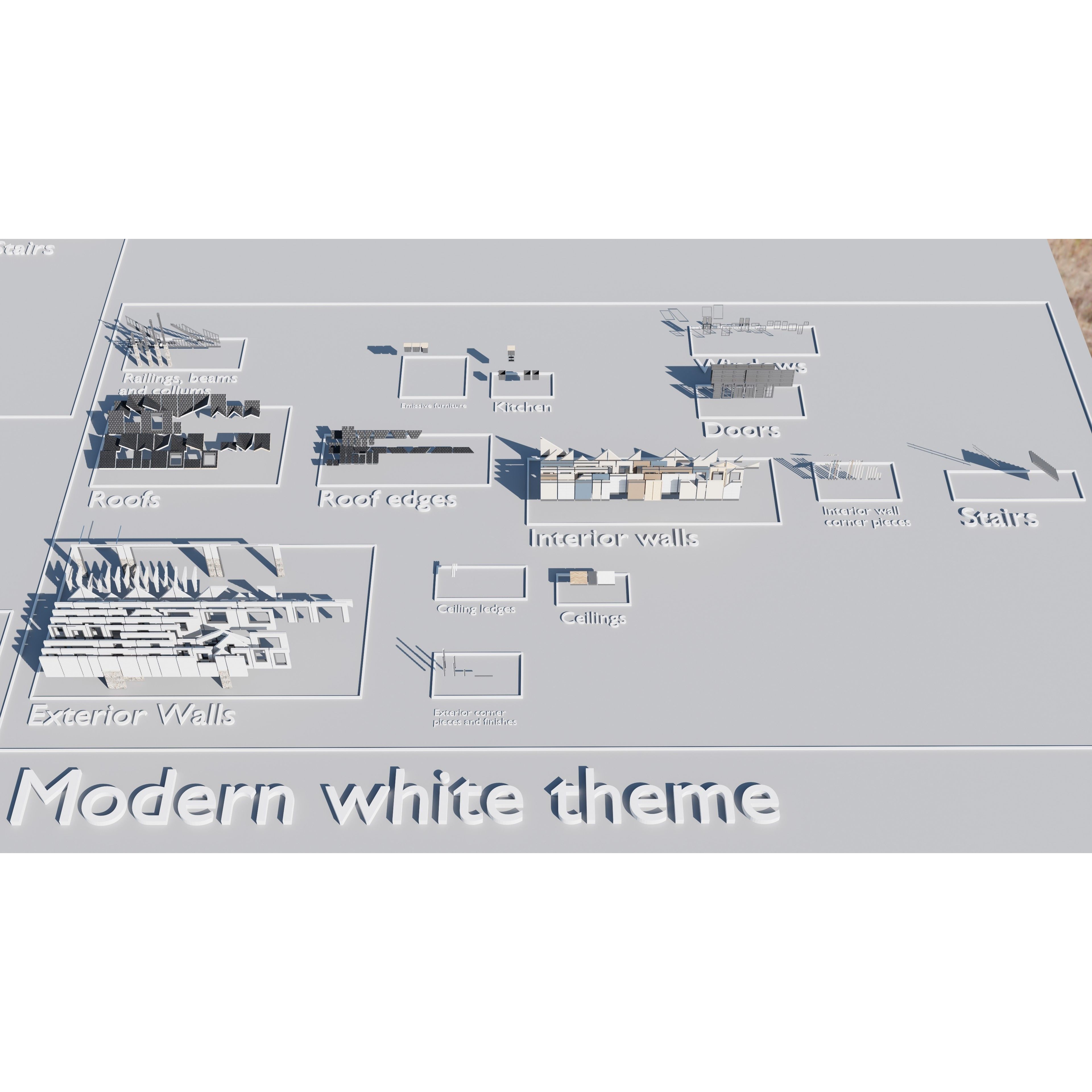 Modular Suburban House Creation Tool - Low-Poly Game-Ready 3D Model - View 7