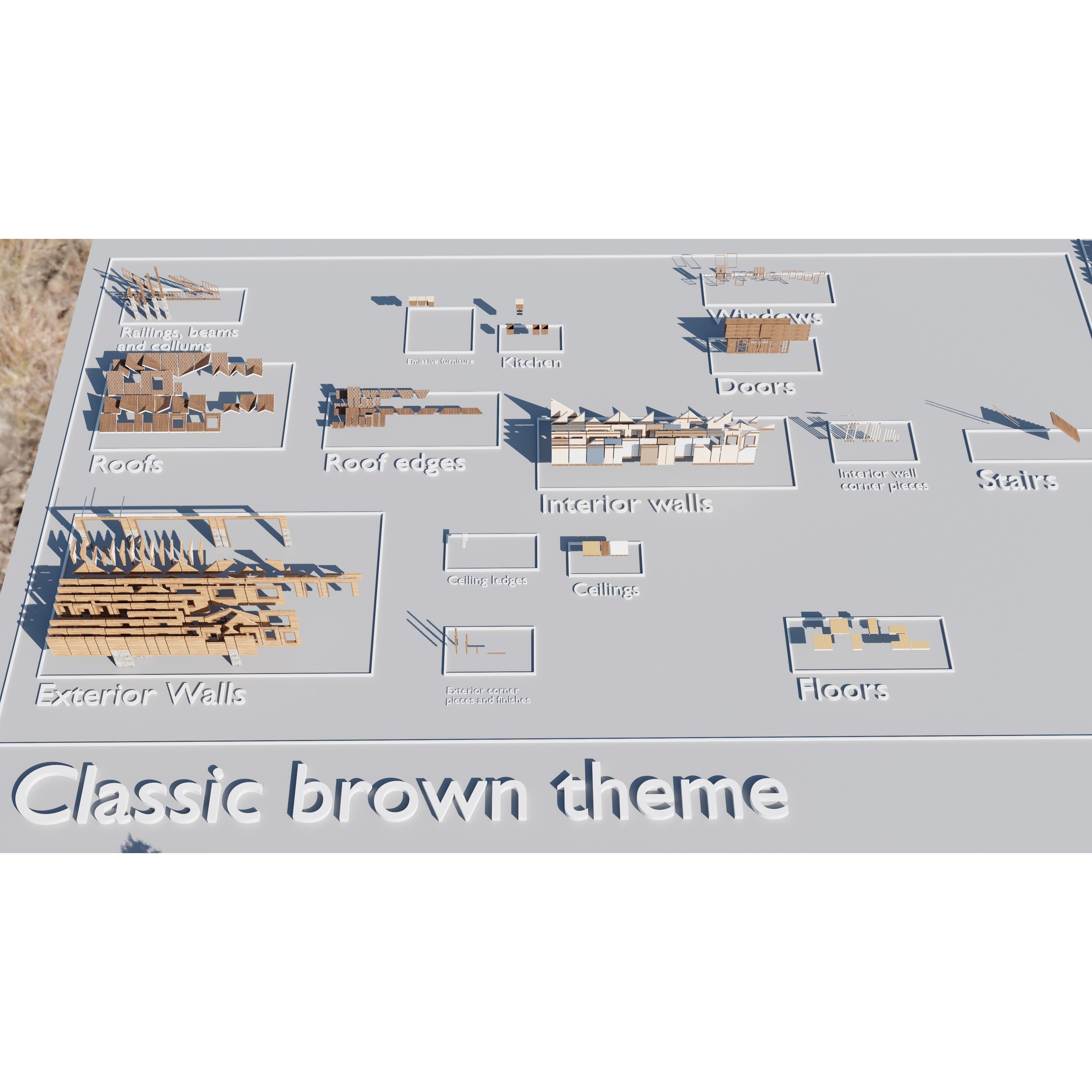 Modular Suburban House Creation Tool - Low-Poly Game-Ready 3D Model - View 8