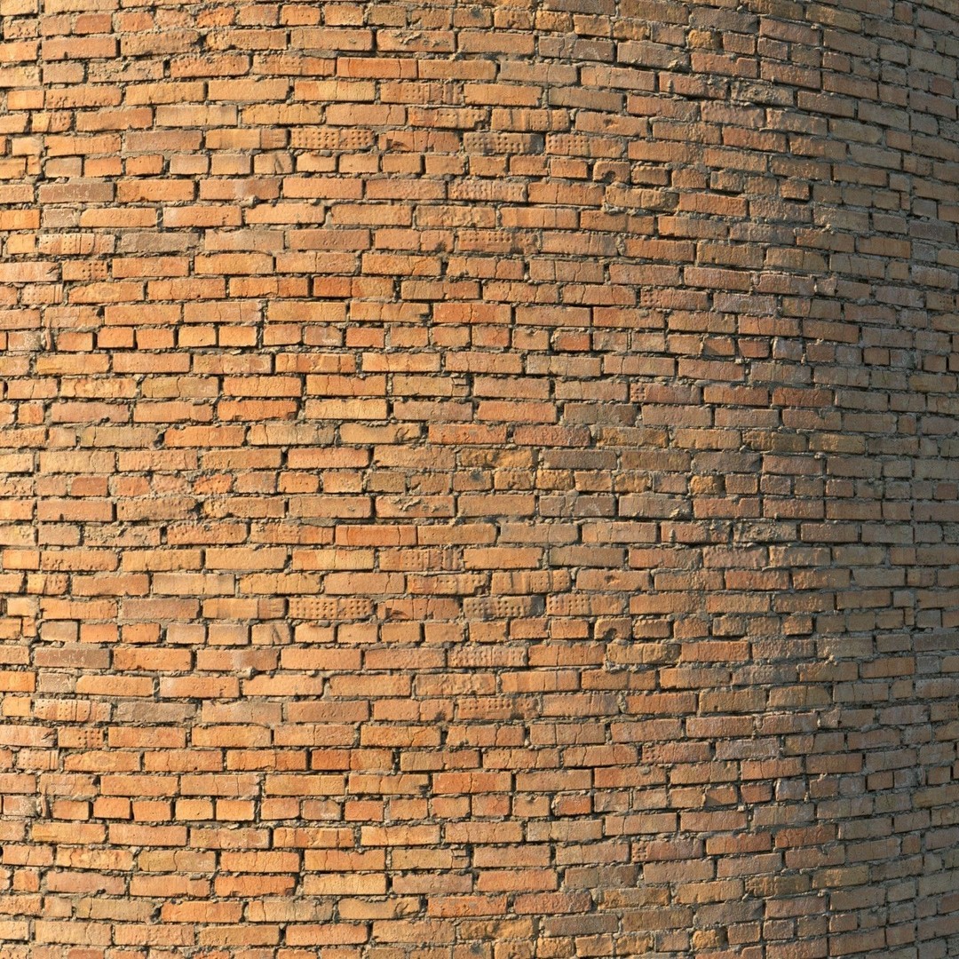 Brick Wall 3D Model – Scanned PBR Material, High-Detail Textures - View 3