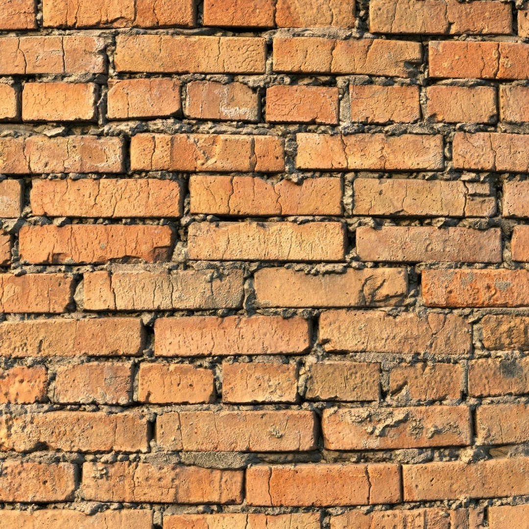 Brick Wall 3D Model – Scanned PBR Material, High-Detail Textures - View 5