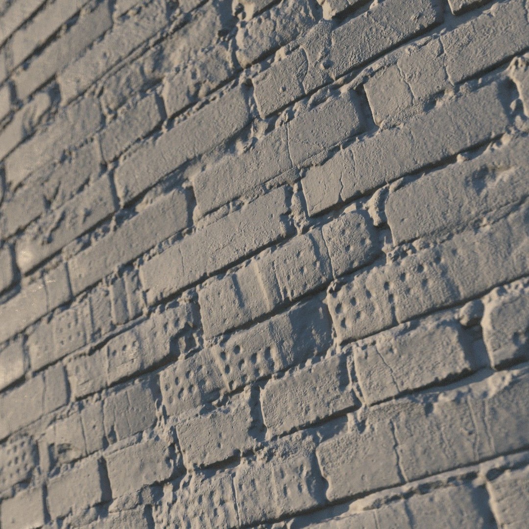 Brick Wall 3D Model – Scanned PBR Material, High-Detail Textures - View 7