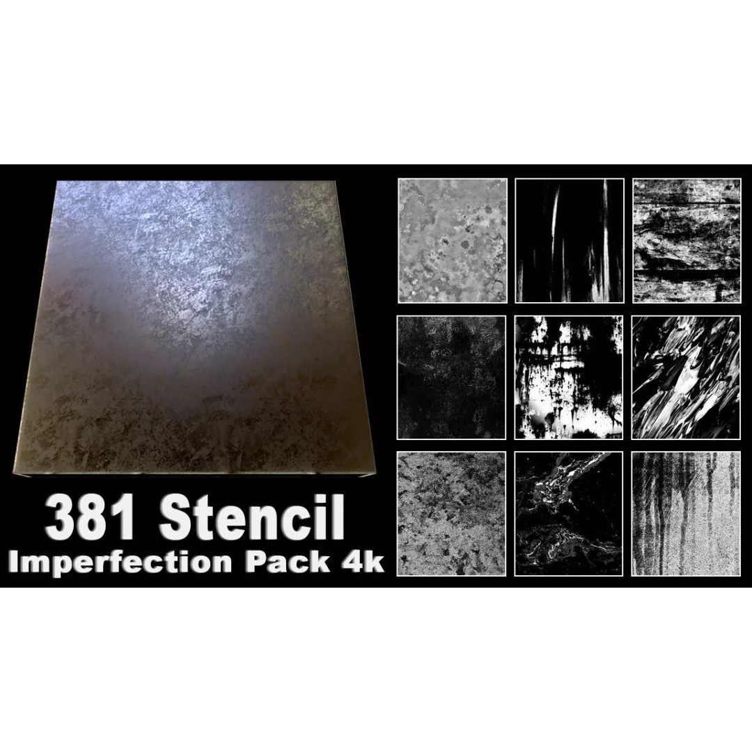 Stencil Imperfection Pack 3D Model – High-Quality 4K Textures, JPEG & PSD - View 2
