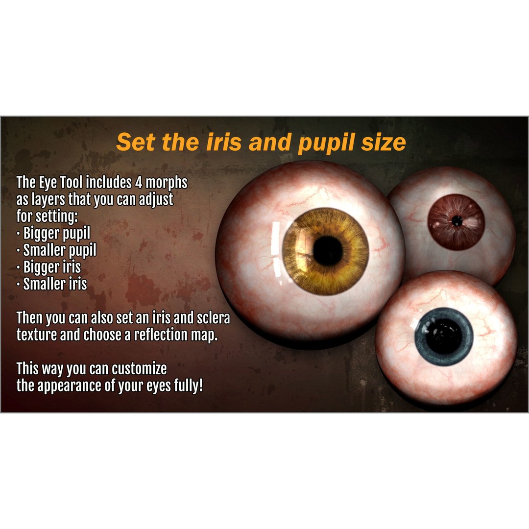 Eye Maker 3D Model – ZBrush Plugin with 102 Eye Textures - View 5