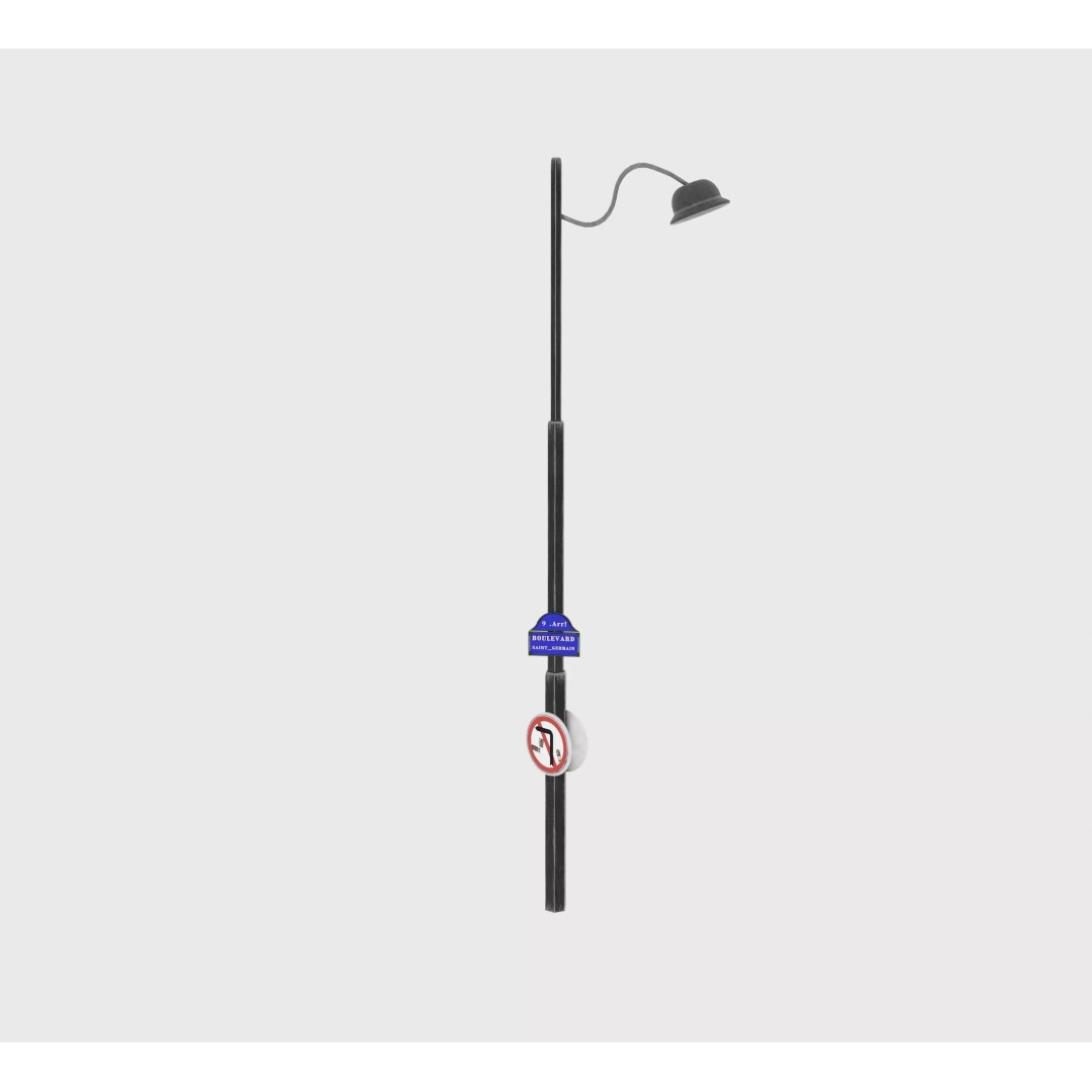 Paris Streetlight 3D Model – Realistic Vintage Urban Lighting, FBX, OBJ - View 2