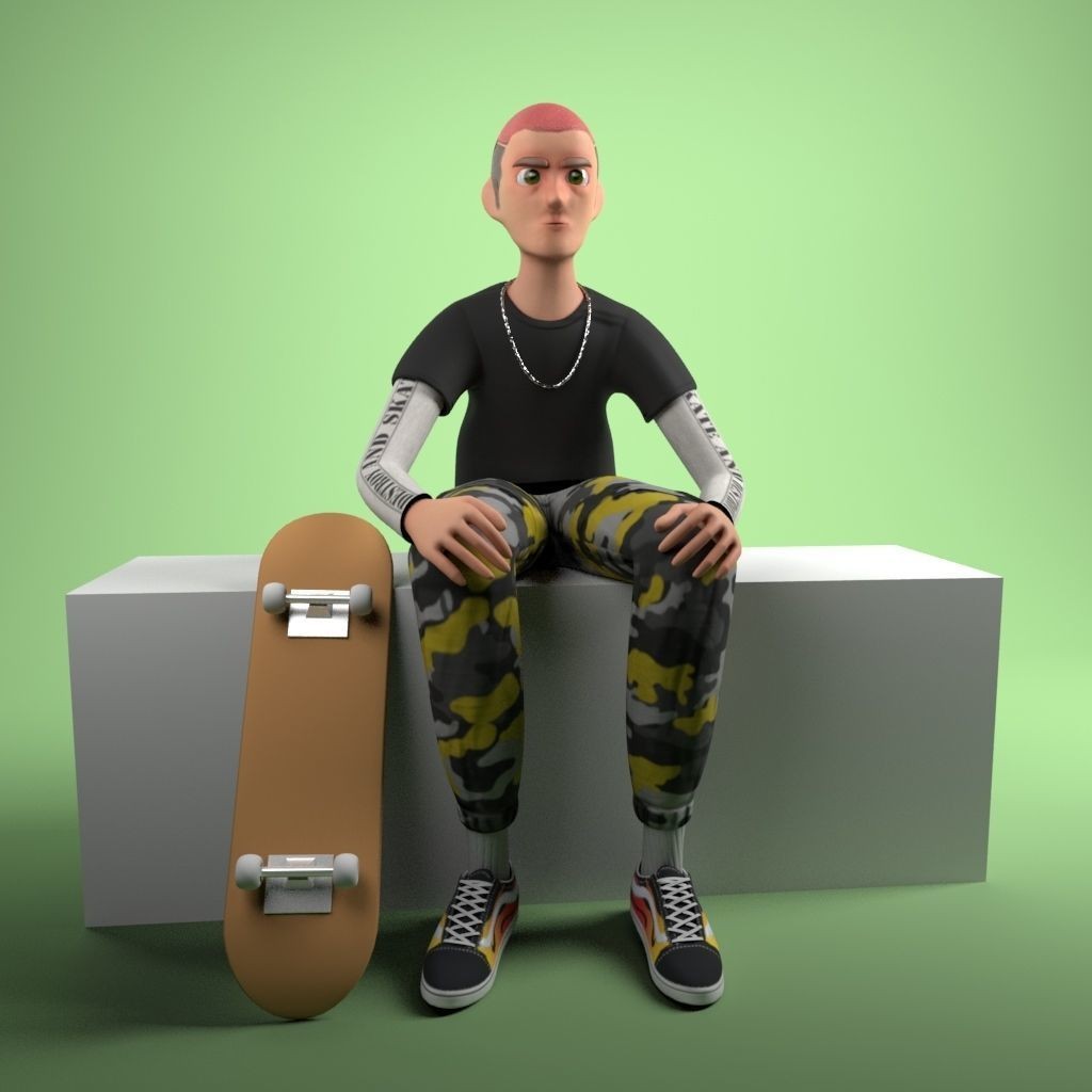 12 Characters 3D Model – Low Poly Rigged Game Asset, FBX - View 24