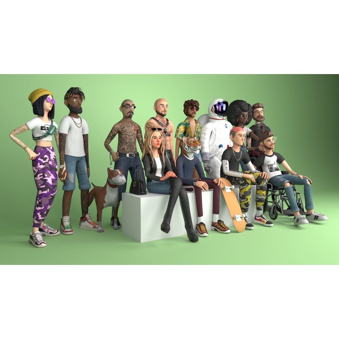 12 Characters 3D Model – Low Poly Rigged Game Asset, FBX - View 3