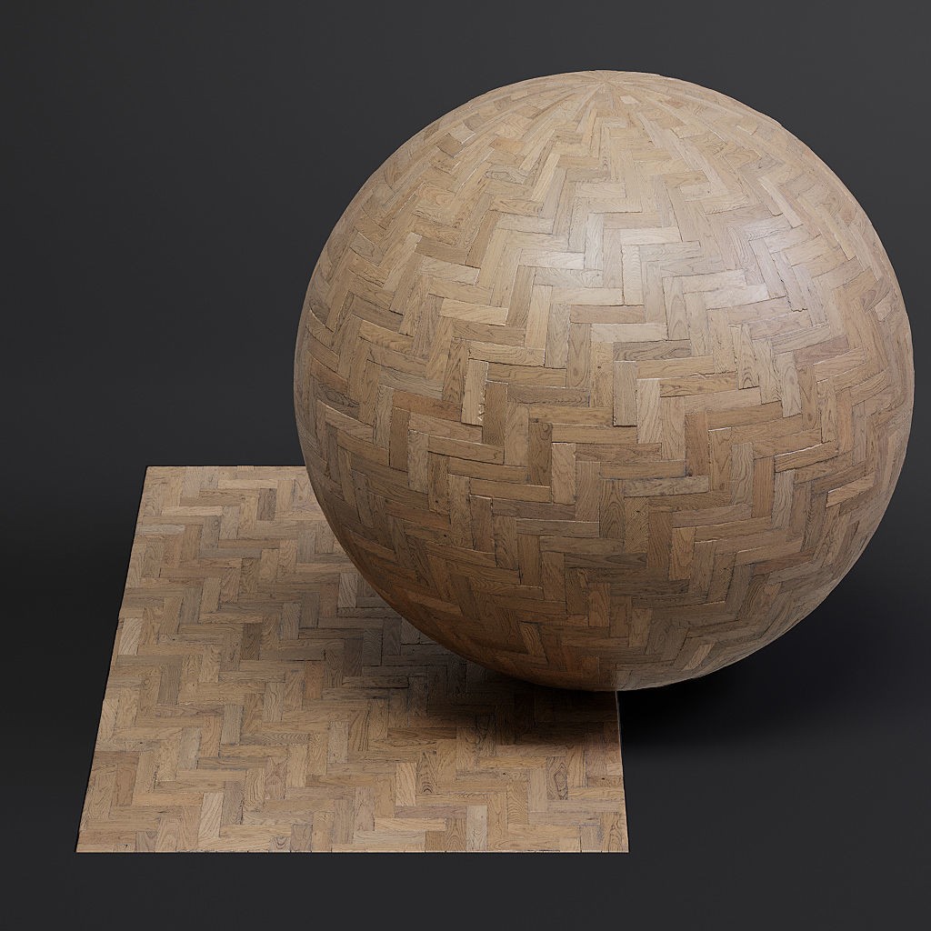 Herringbone Parquet 3D Model – 8K Seamless PBR Textures for Archviz - View 3