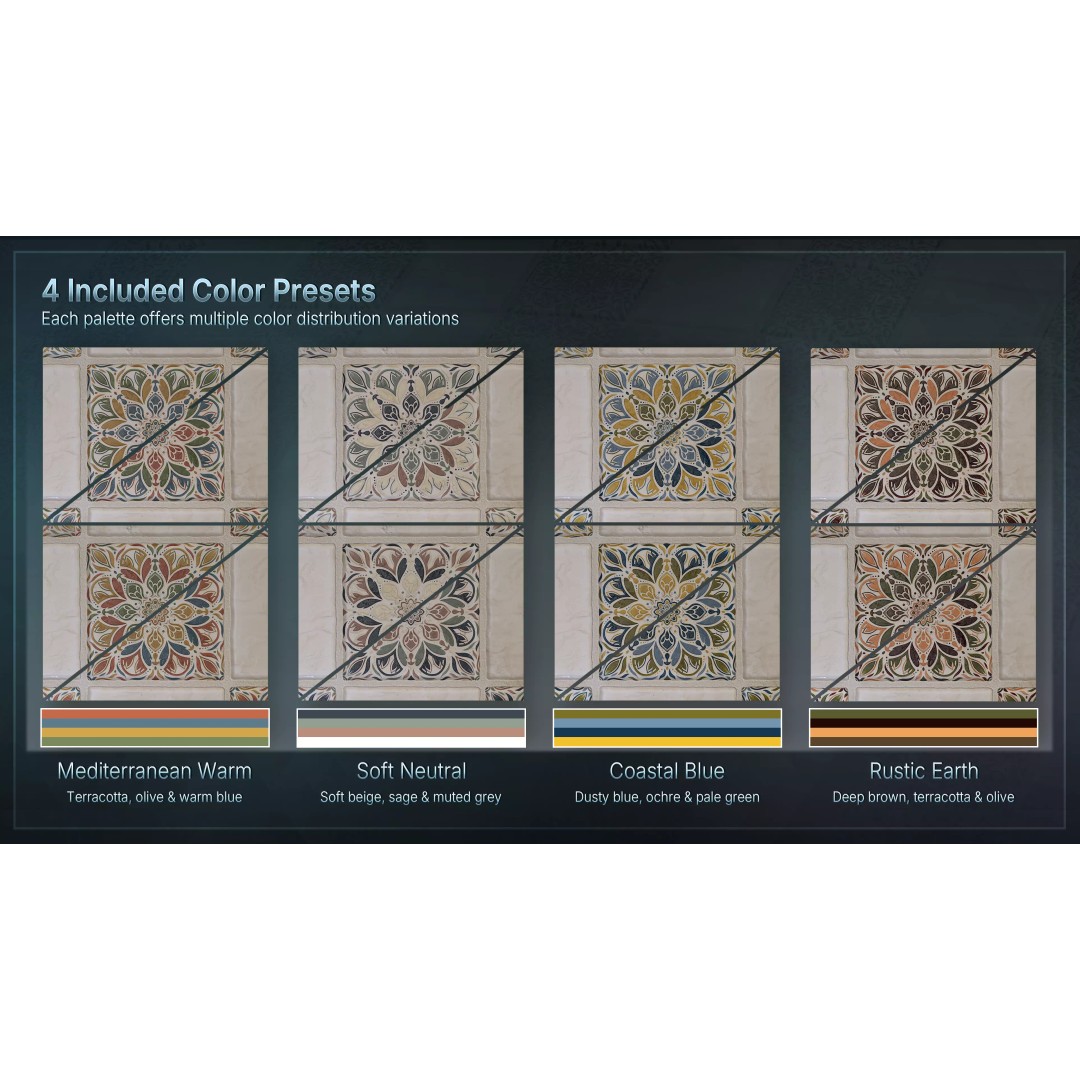 Mediterranean Ceramic Tiles 3D Model – Low Poly PBR Material, FBX - View 9