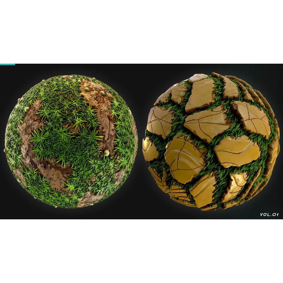 Stylized Grass and Stone 3D Model – PBR Textures, 4K PNG - View 3