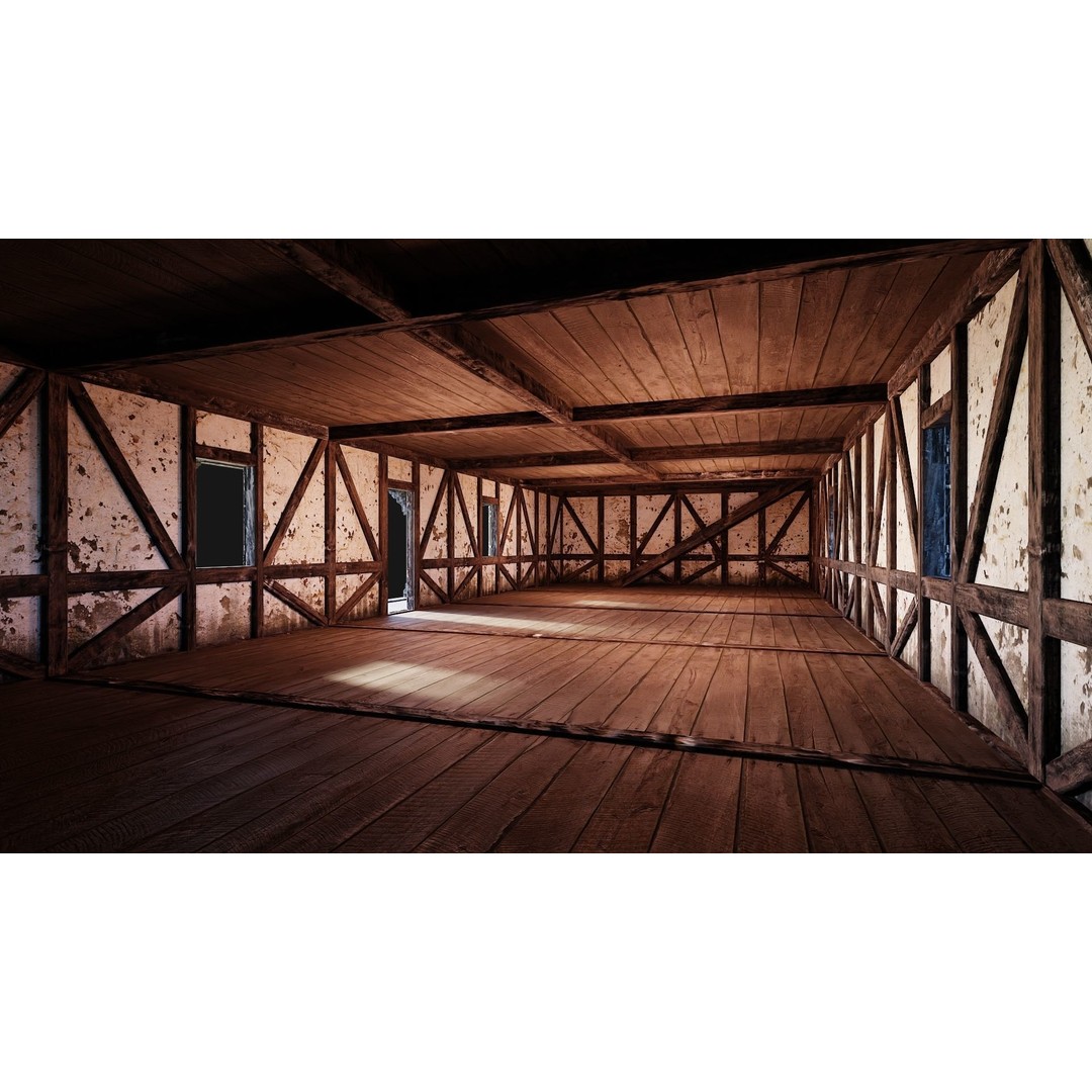 Old Medieval House 3D Model – Low Poly Game Ready, FBX, OBJ - View 6