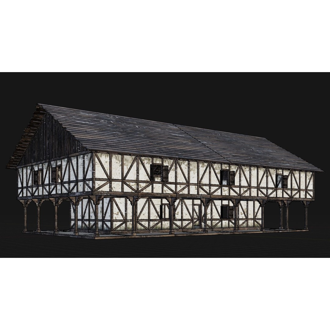 Old Medieval House 3D Model – Low Poly Game Ready, FBX, OBJ - View 7