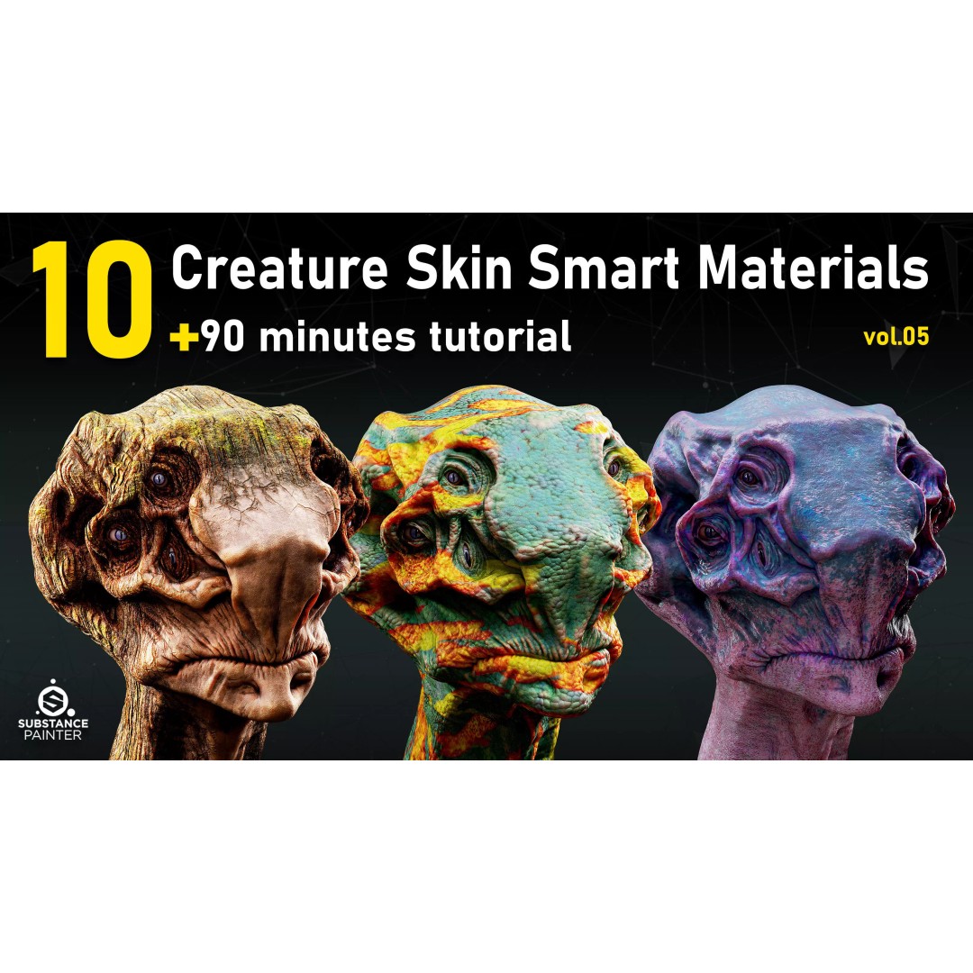 Creature Skin Smart Materials 3D Model – High-Detail Textures, Substance Painter - View 2