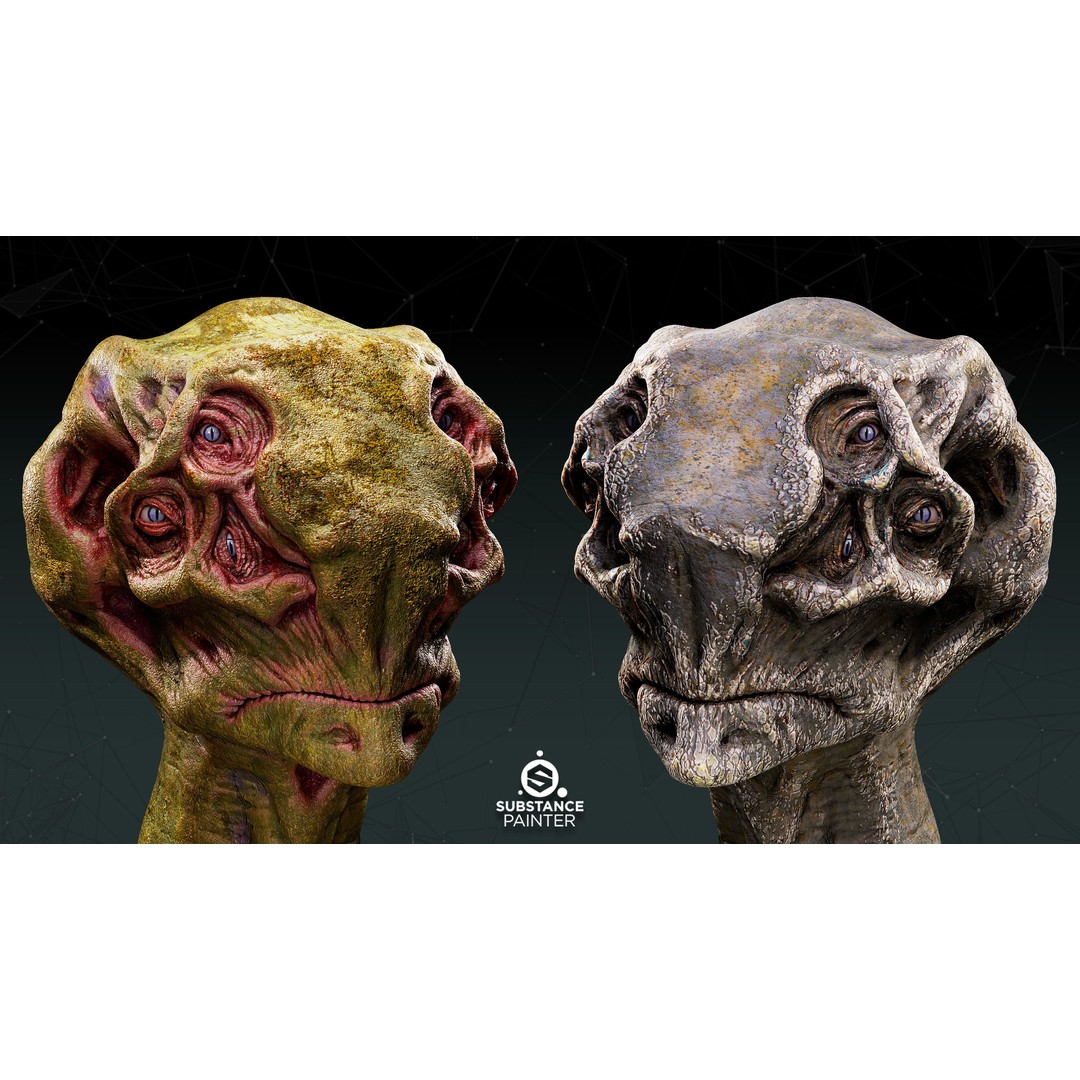 Creature Skin Smart Materials 3D Model – High-Detail Textures, Substance Painter - View 4