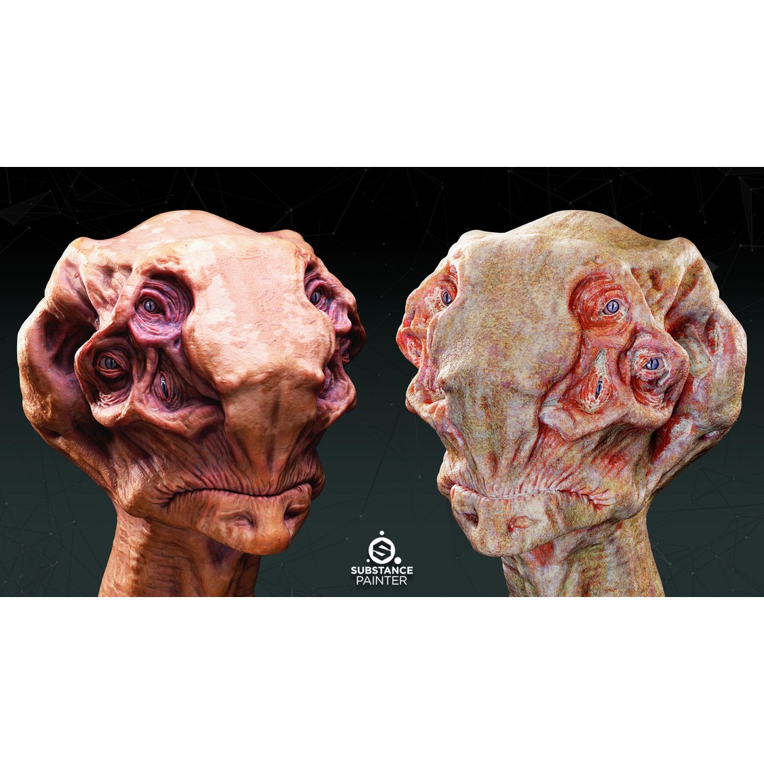 Creature Skin Smart Materials 3D Model – High-Detail Textures, Substance Painter - View 5