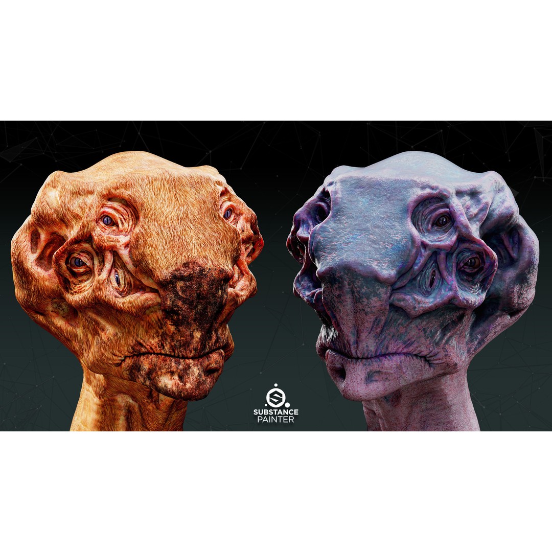 Creature Skin Smart Materials 3D Model – High-Detail Textures, Substance Painter - View 6
