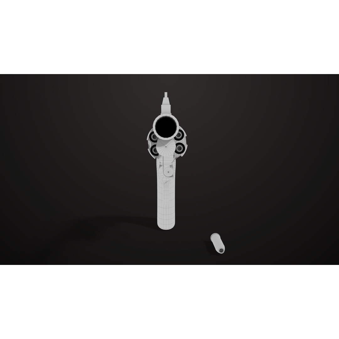 Colt Python Revolver 3D Model – Medium Silver Low Poly PBR Asset - View 18