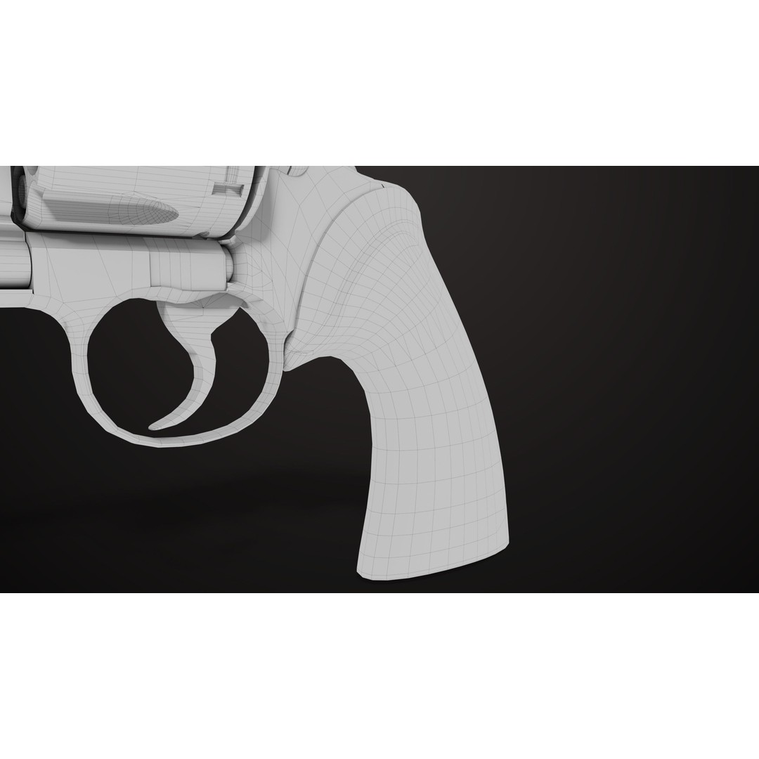 Colt Python Revolver 3D Model – Medium Silver Low Poly PBR Asset - View 22