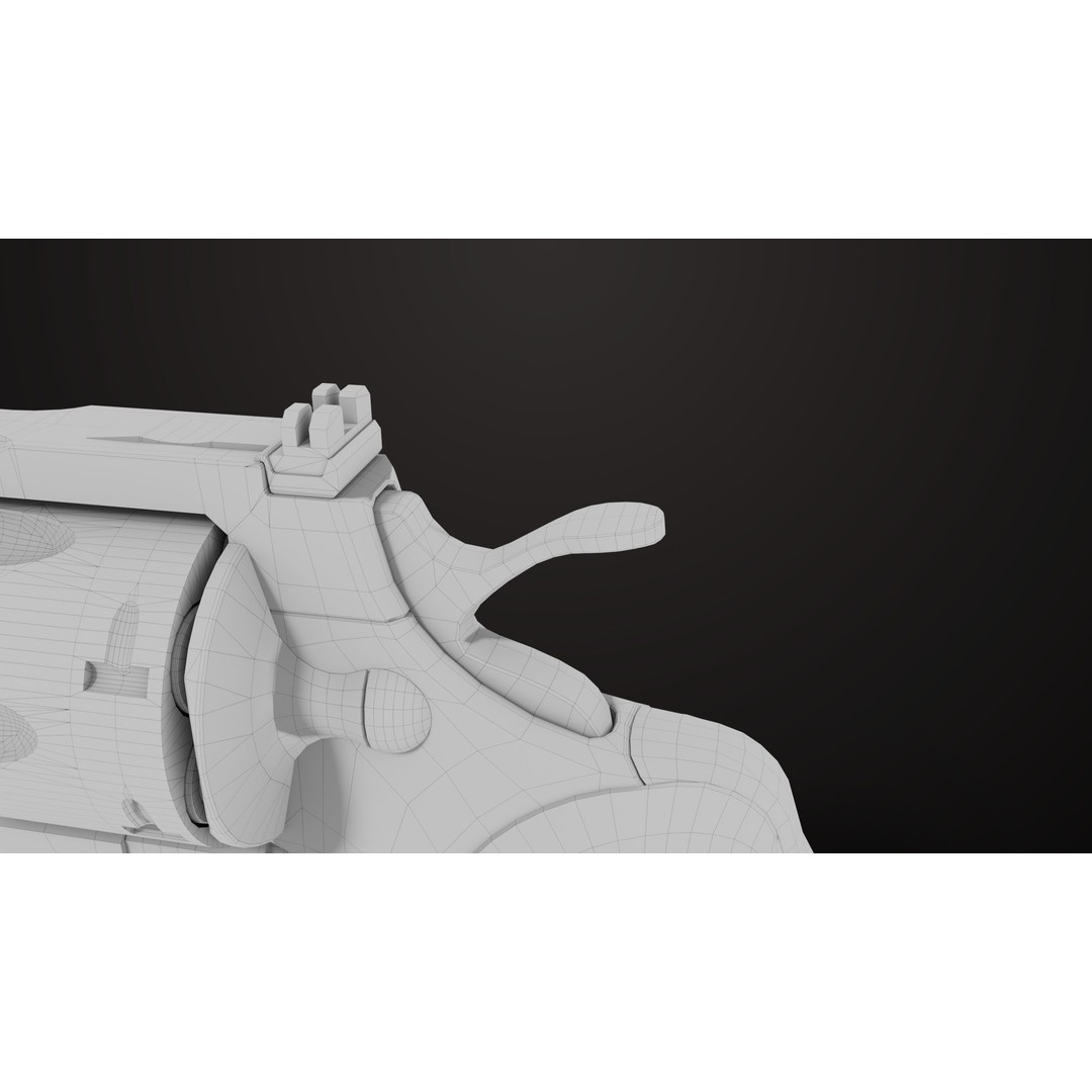 Colt Python Revolver 3D Model – Medium Silver Low Poly PBR Asset - View 28