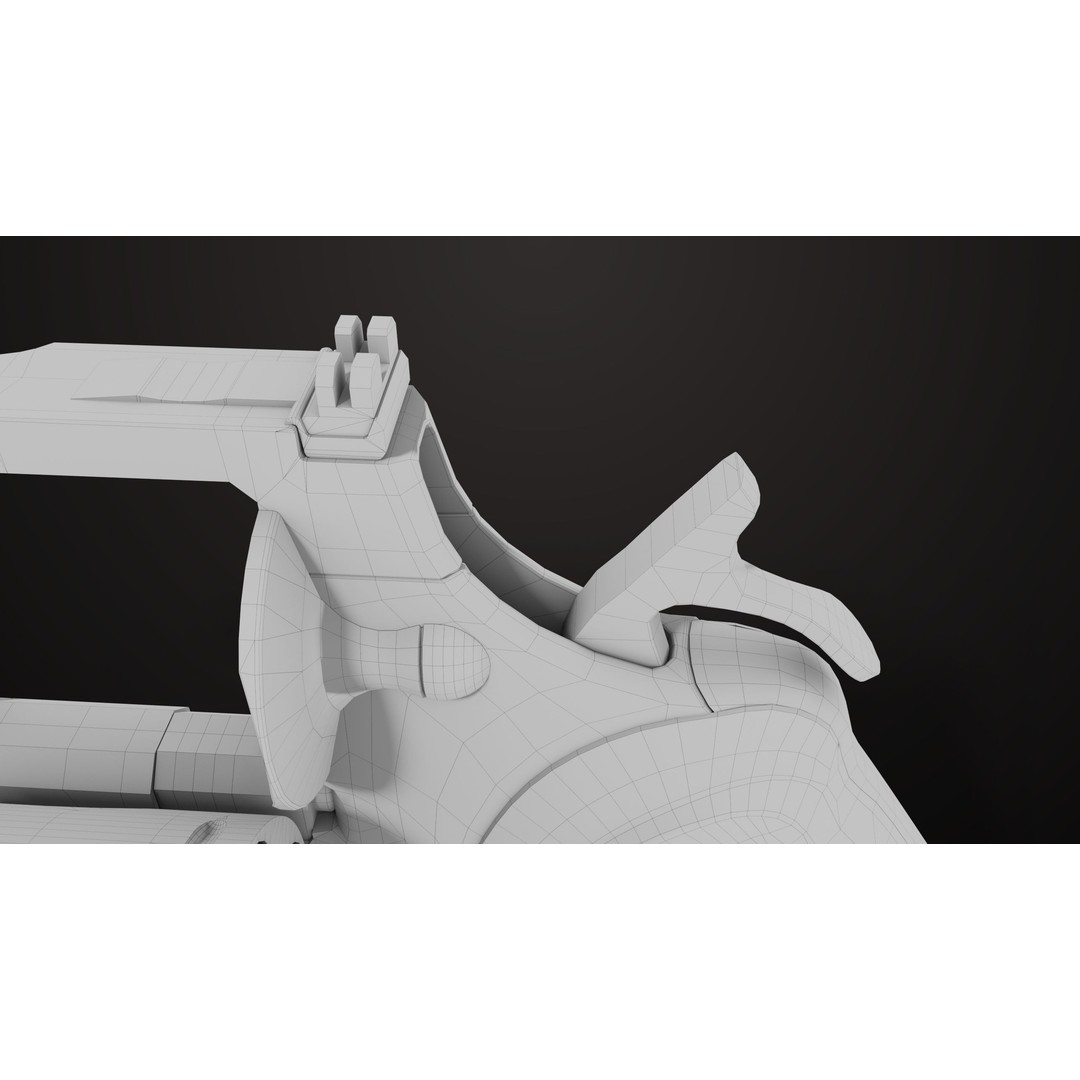 Colt Python Revolver 3D Model – Medium Silver Low Poly PBR Asset - View 34