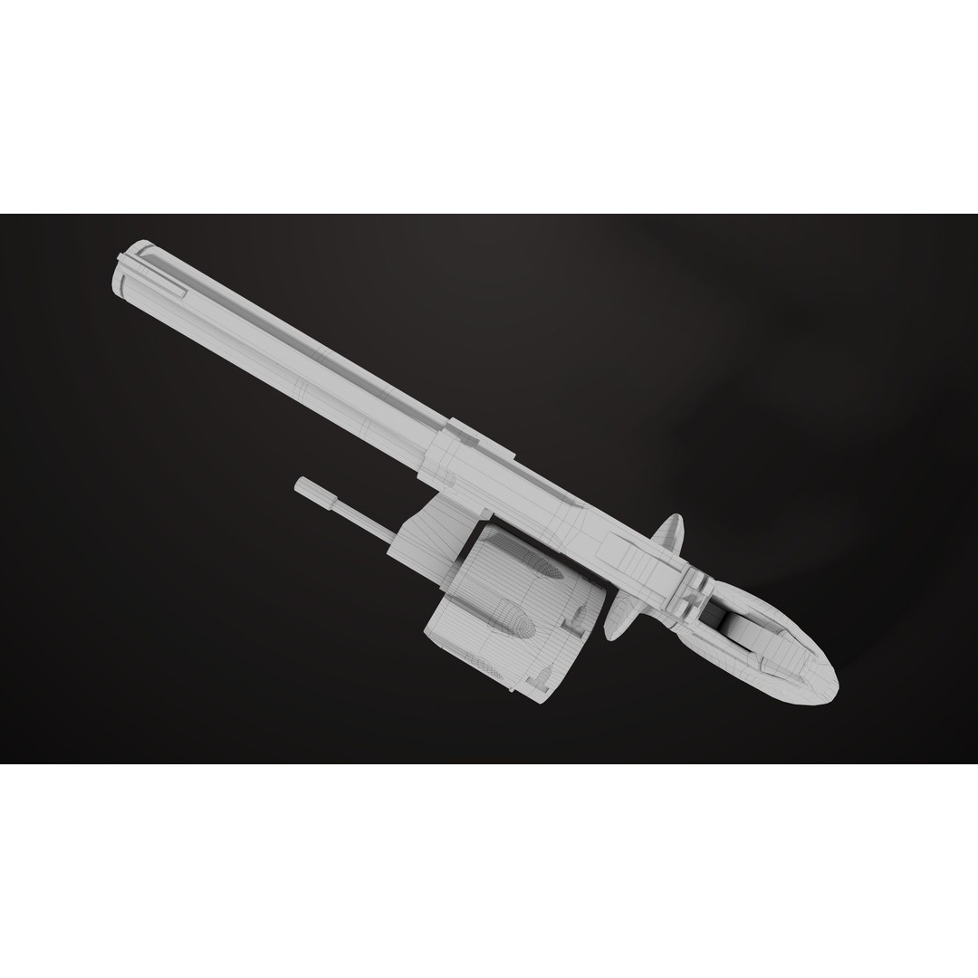 Colt Python Revolver 3D Model – Medium Silver Low Poly PBR Asset - View 37