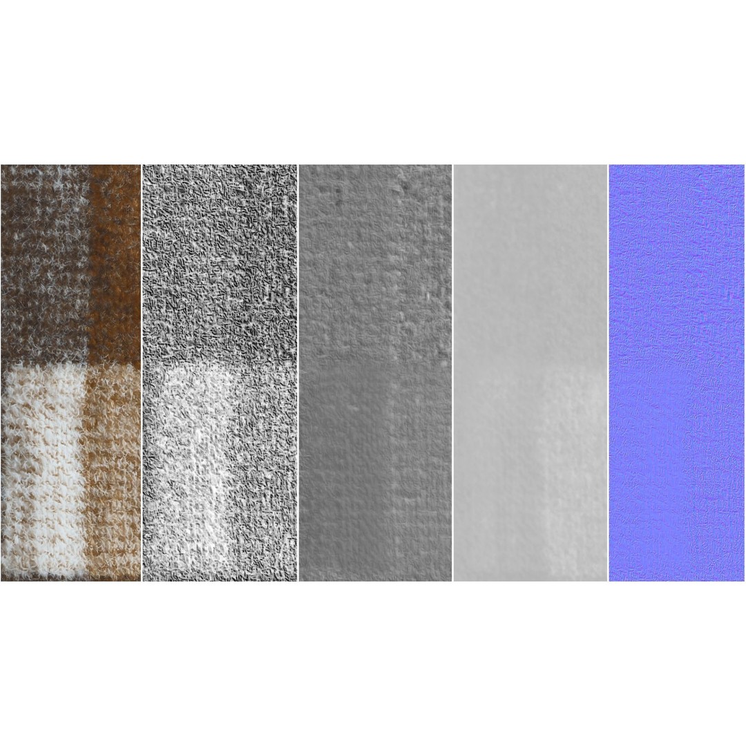 Woolen Fabric 3D Model – PBR Seamless Textures, 4K PNG - View 3